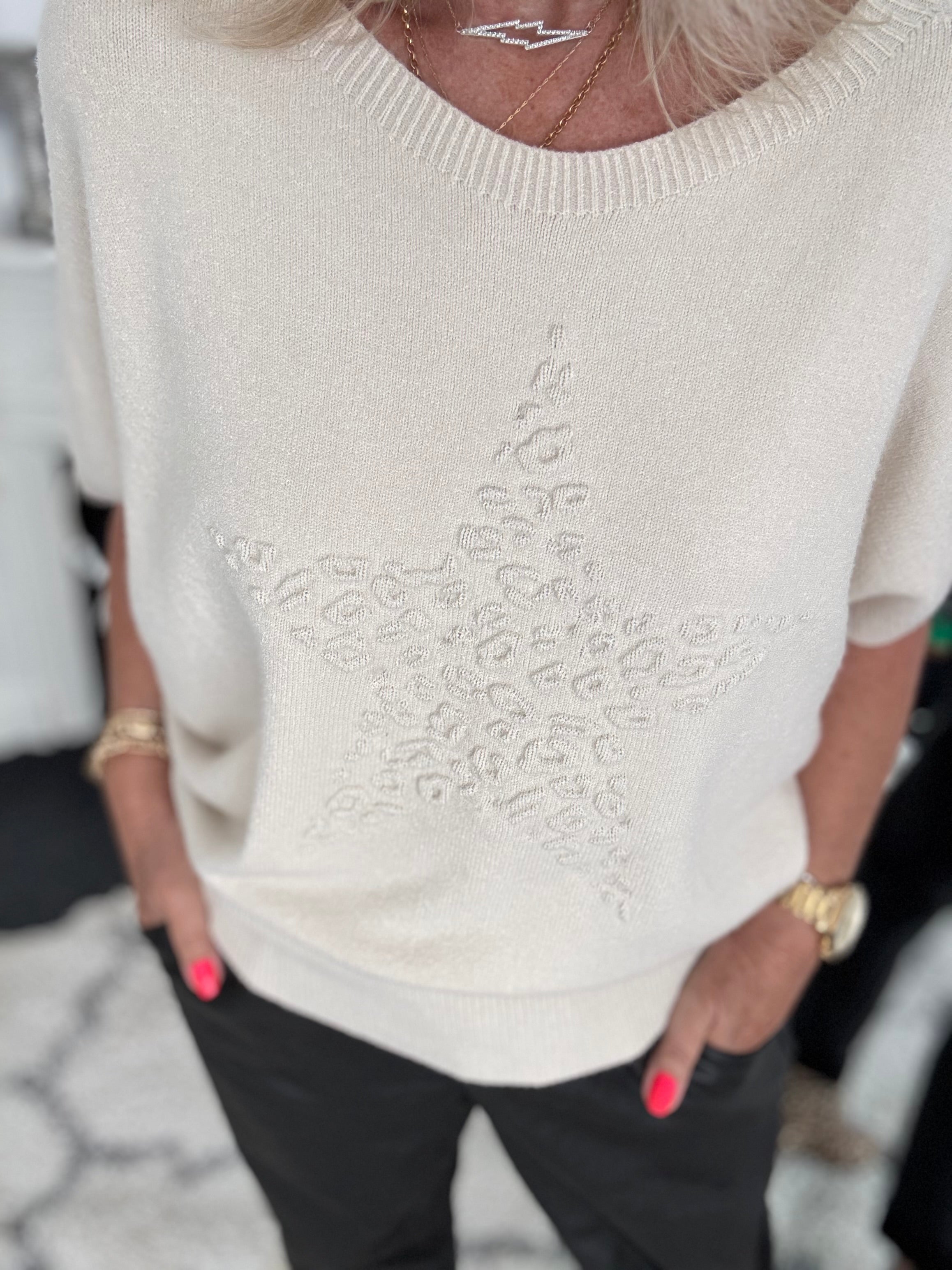 Soft Star Jumper in Light Ecru