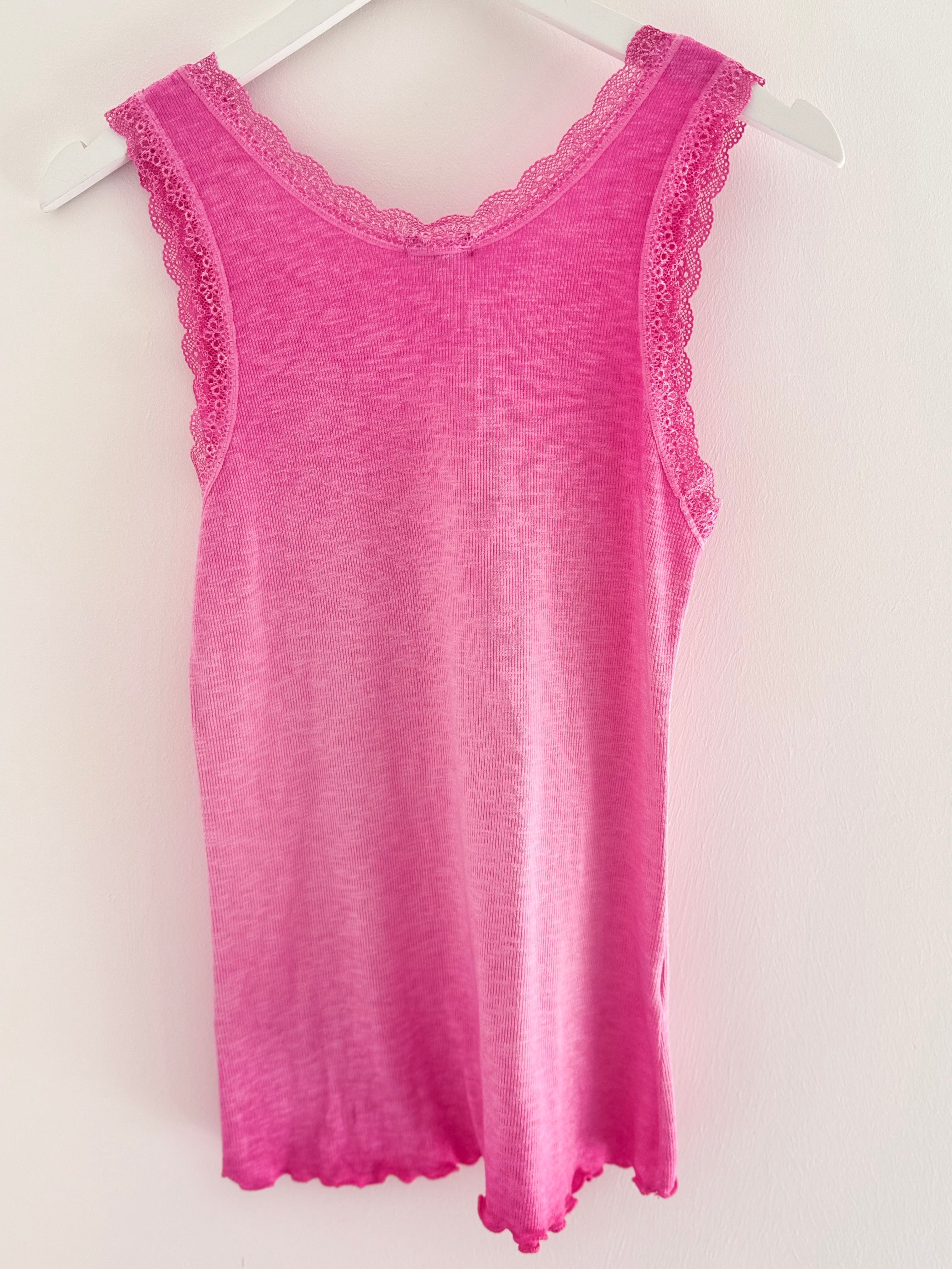 Luxe Ribbed Vest in Pink