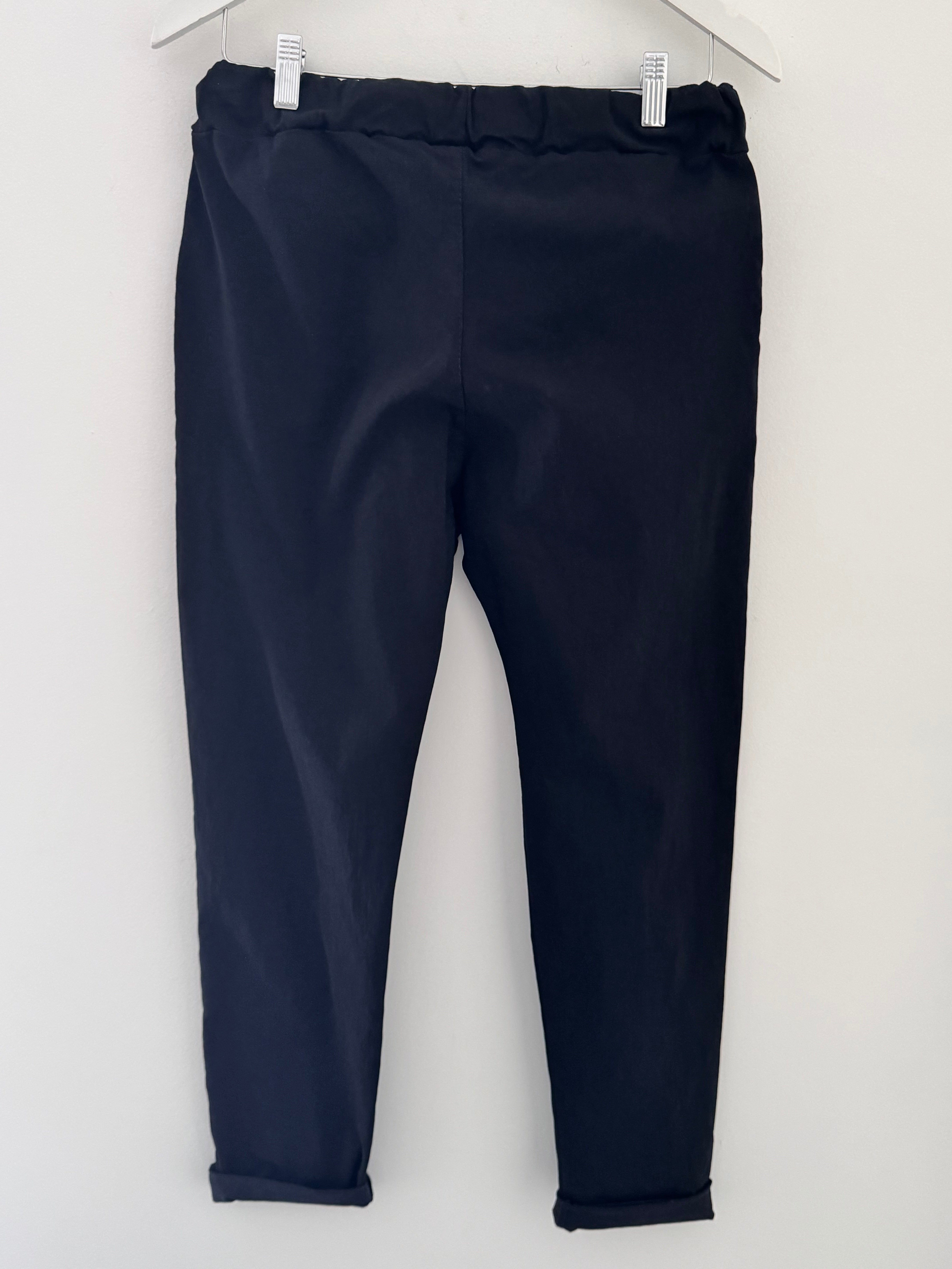Super Stretch Joggers with Sparkly Tie in Black