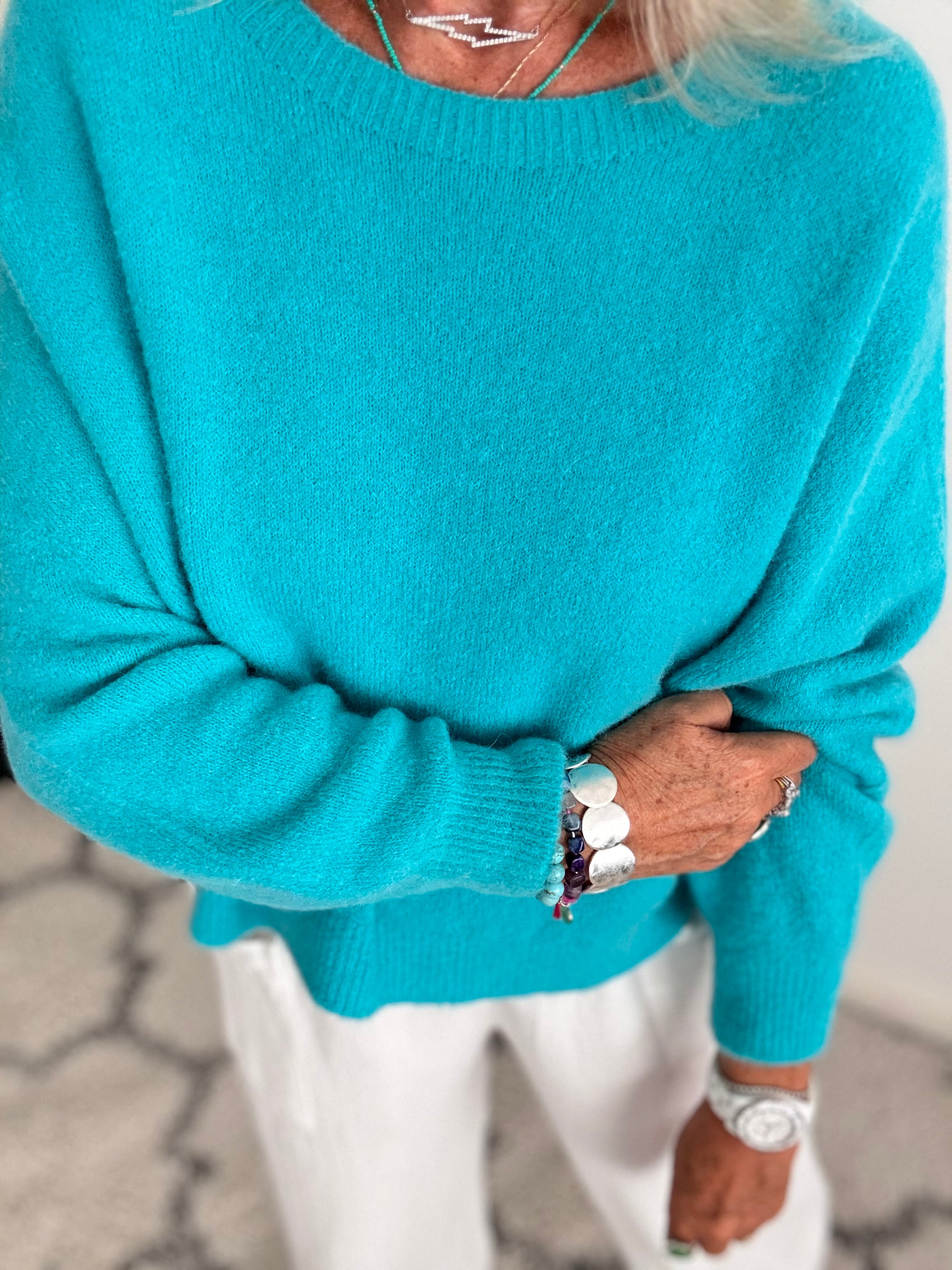 Luxe Slouchy Alpaca Jumper in Teal