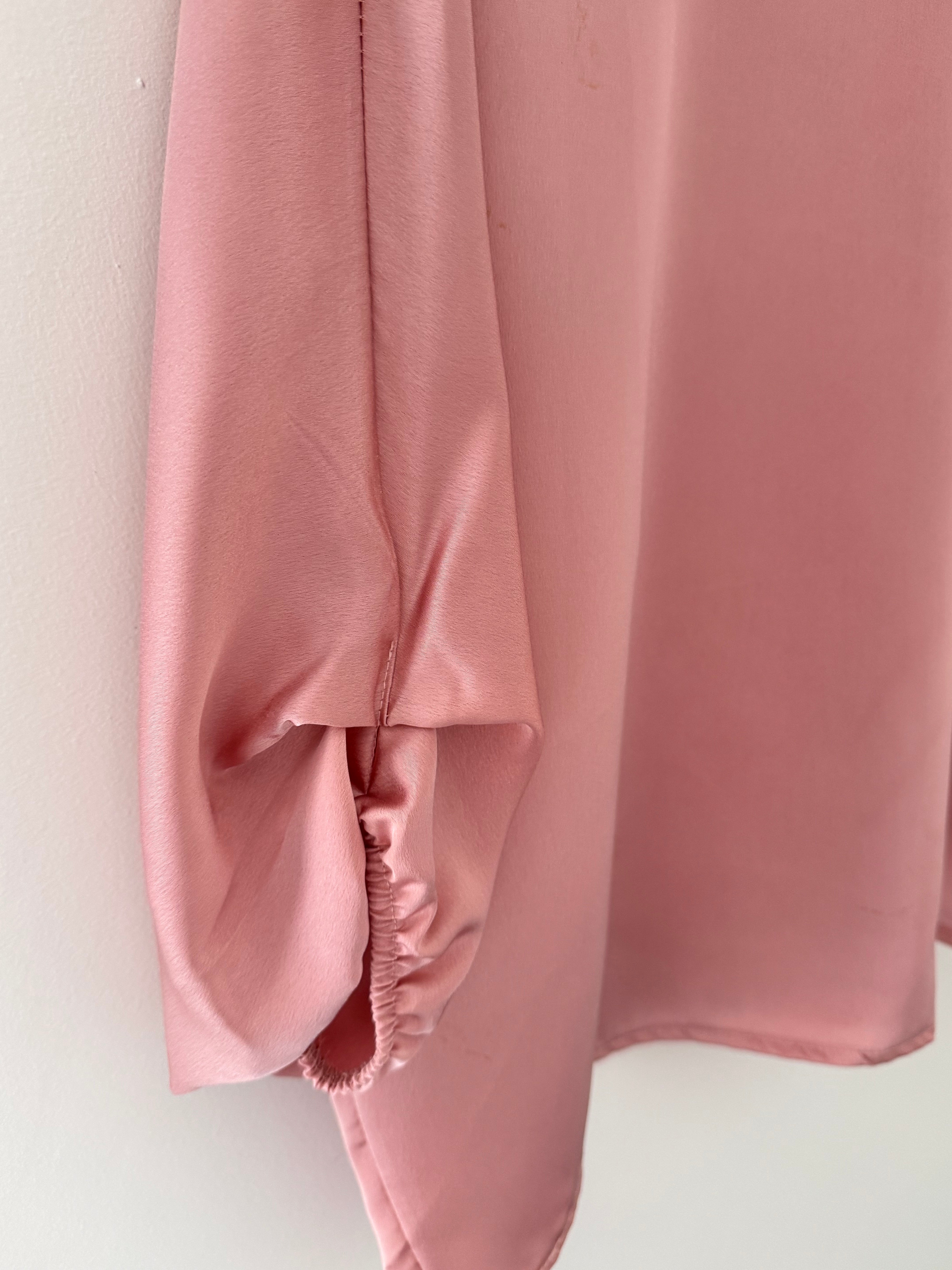 Silky Round Neck Top in Deep Blush