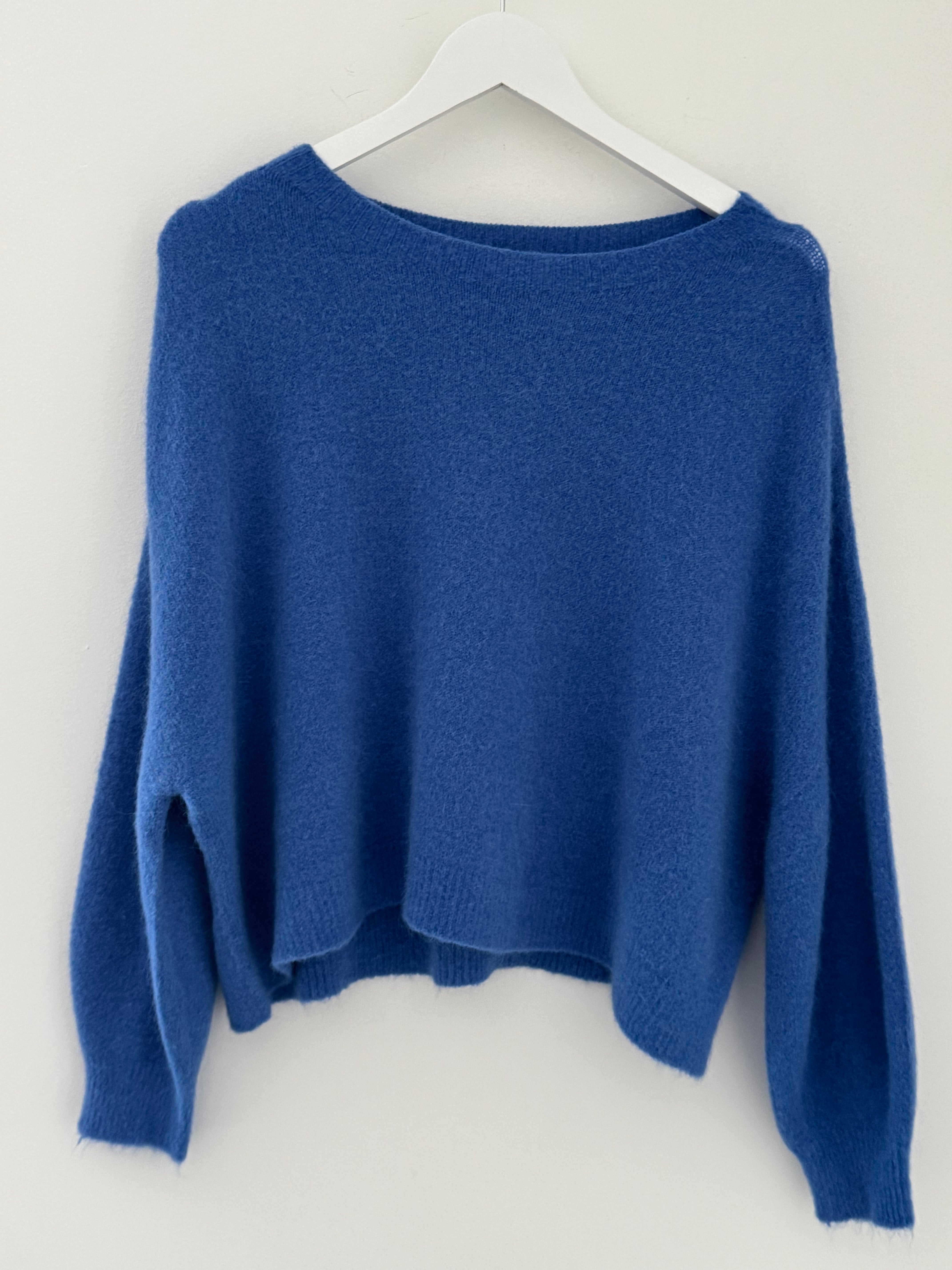 Luxe Slouchy Alpaca Jumper in Cornflower