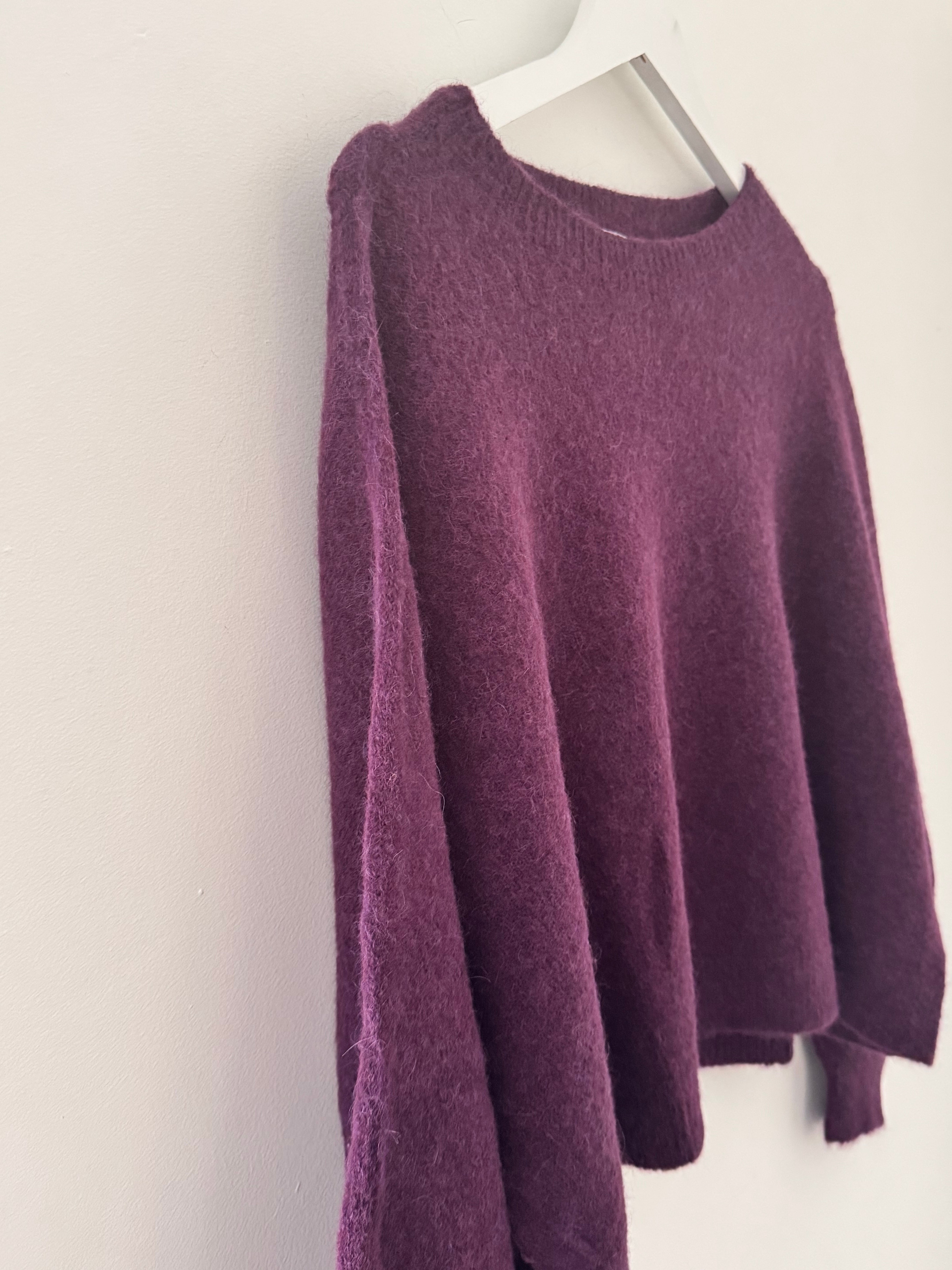 Luxe Slouchy Alpaca Jumper in Plum