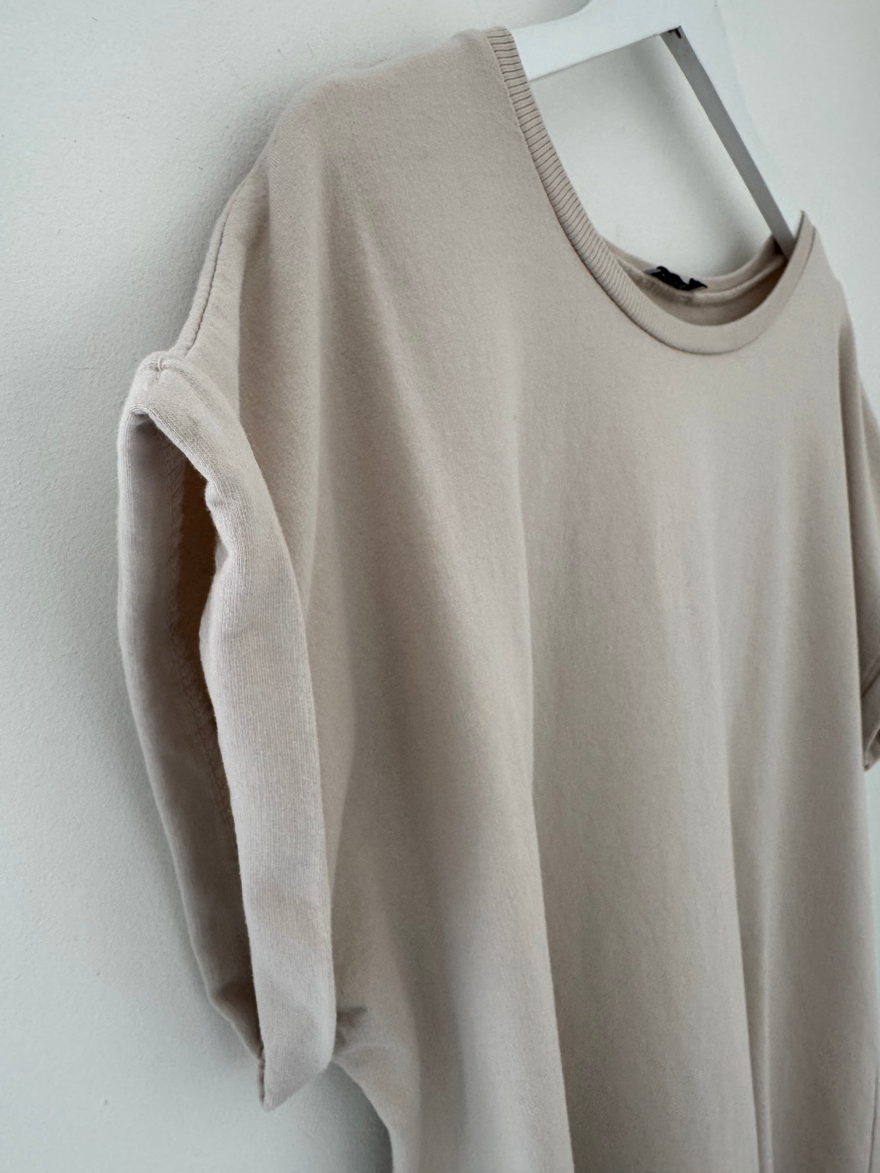 Oversized Cotton Tee in Stone