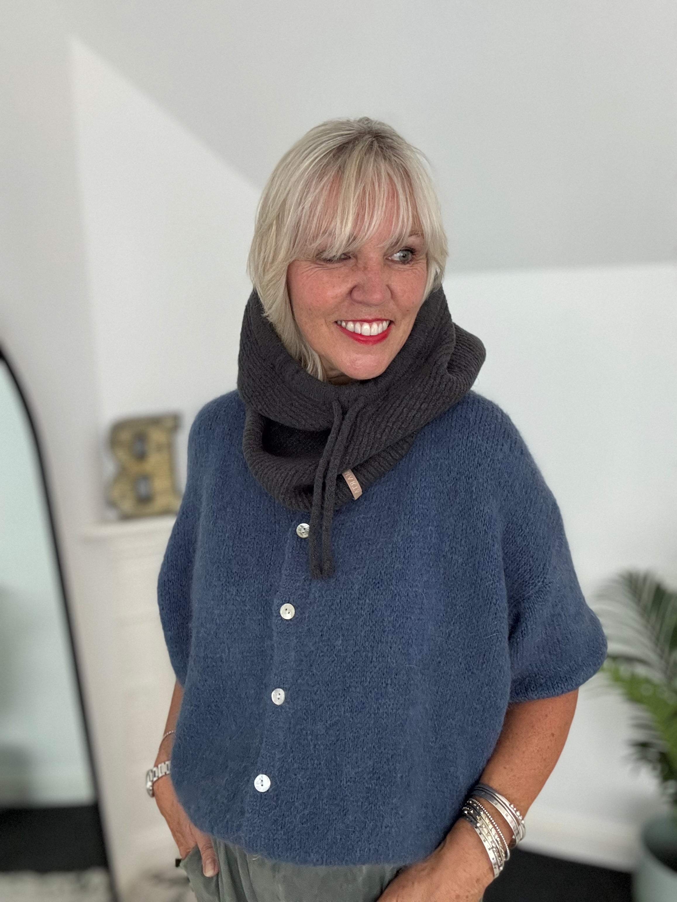 Luxe Hooded Snood in Charcoal