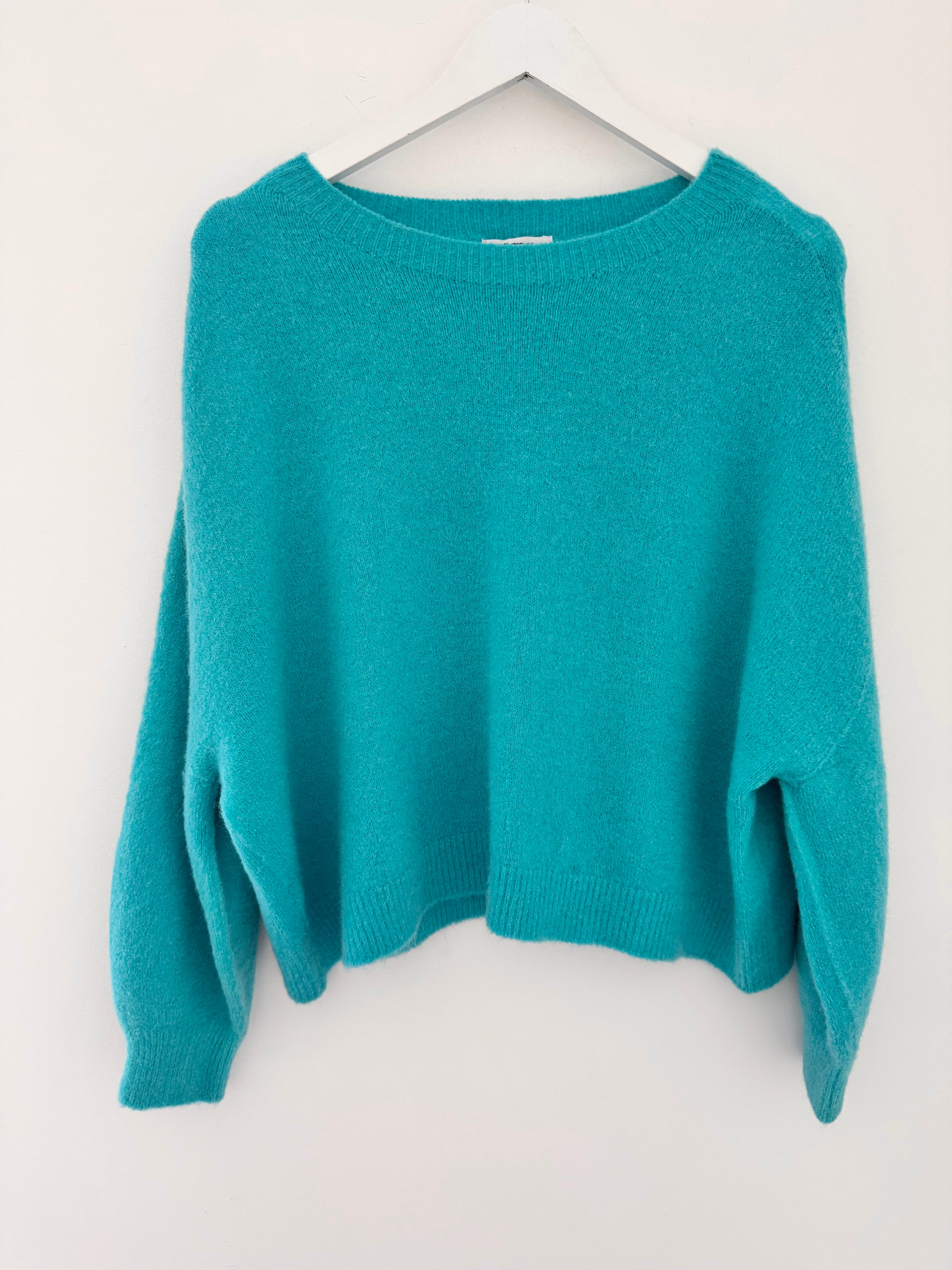 Luxe Slouchy Alpaca Jumper in Teal