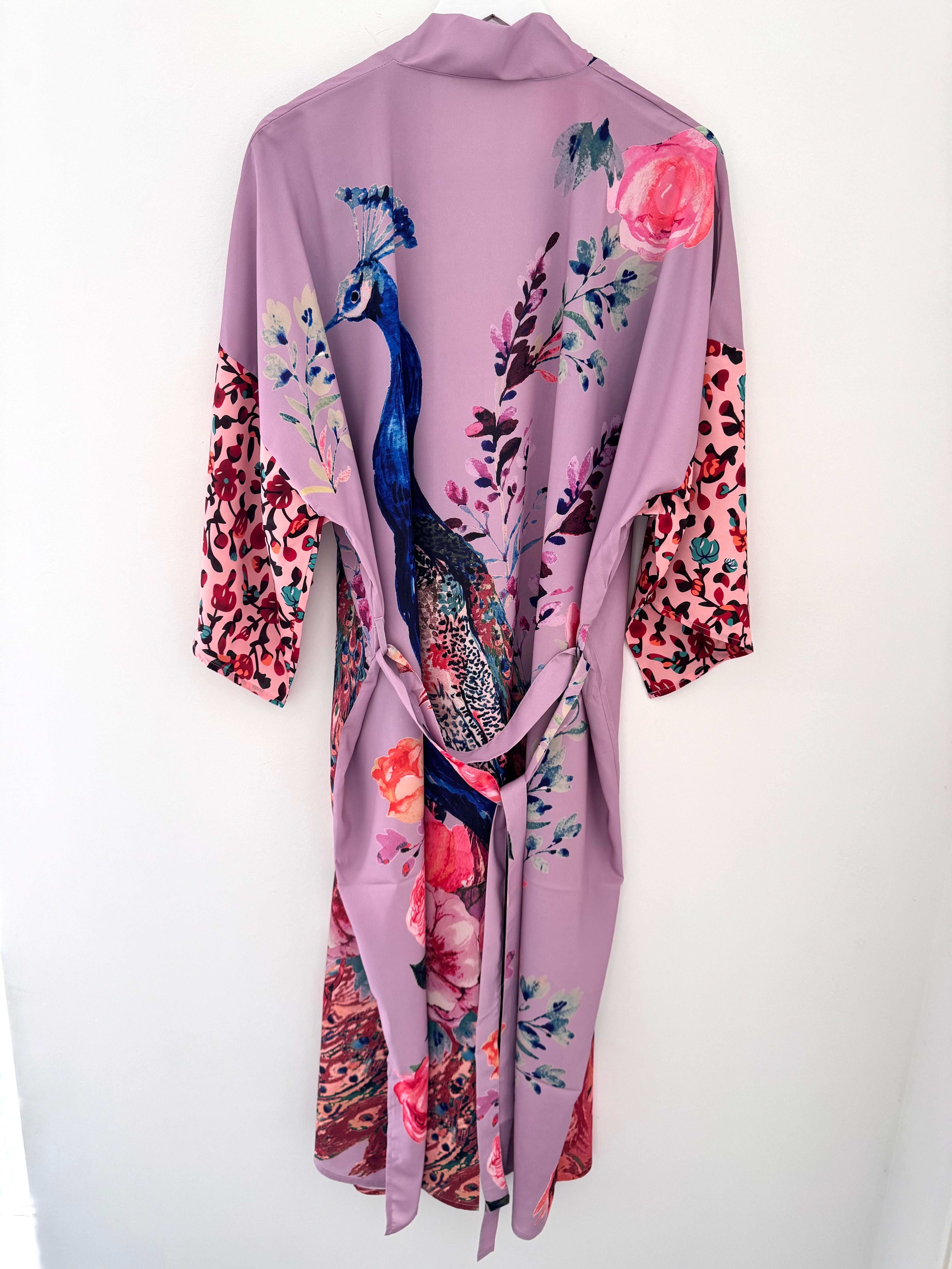 Silky Peacock Kimono