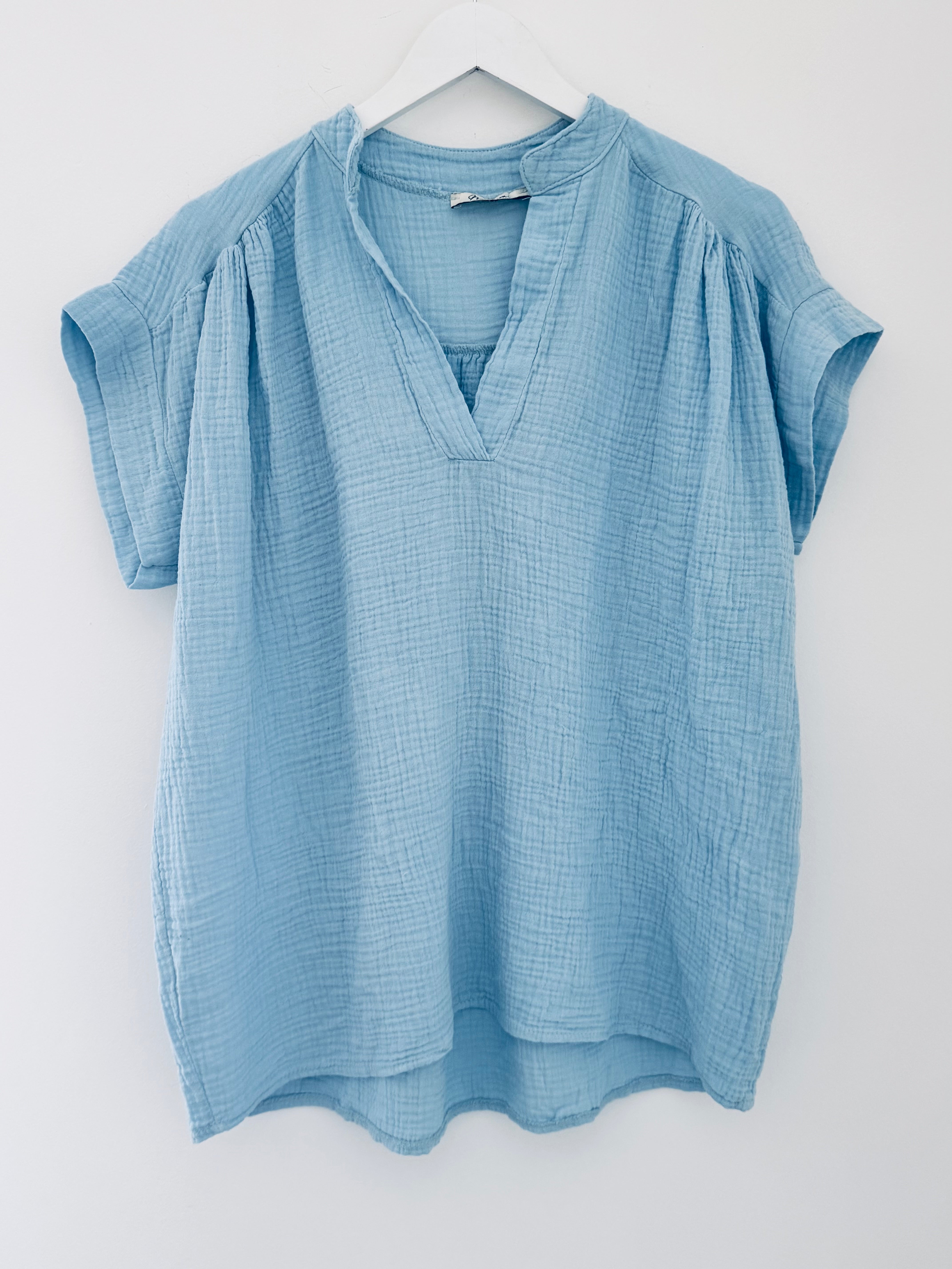 Cheesecloth Top in Sky Blue