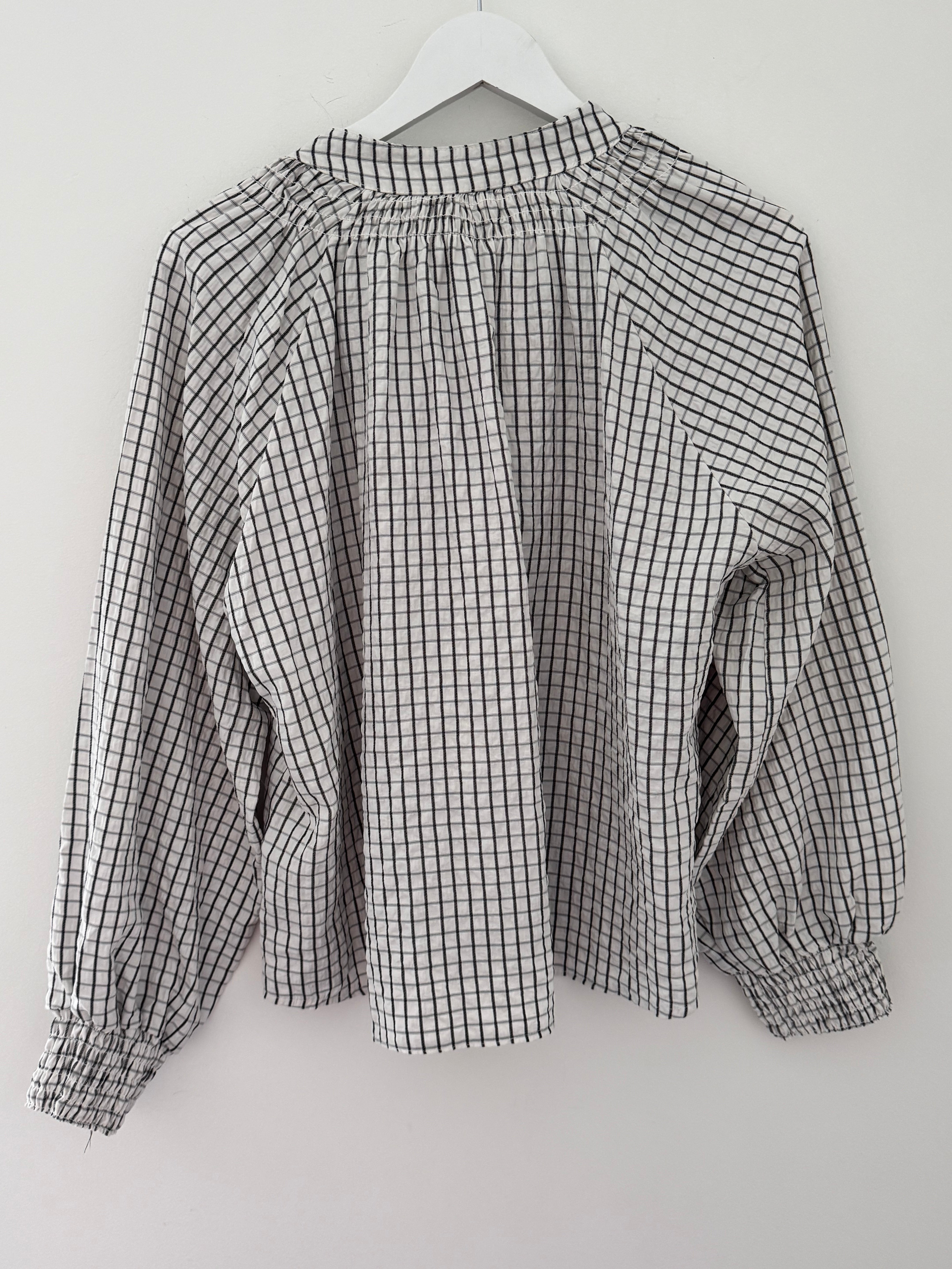Checked Blouse in Ivory