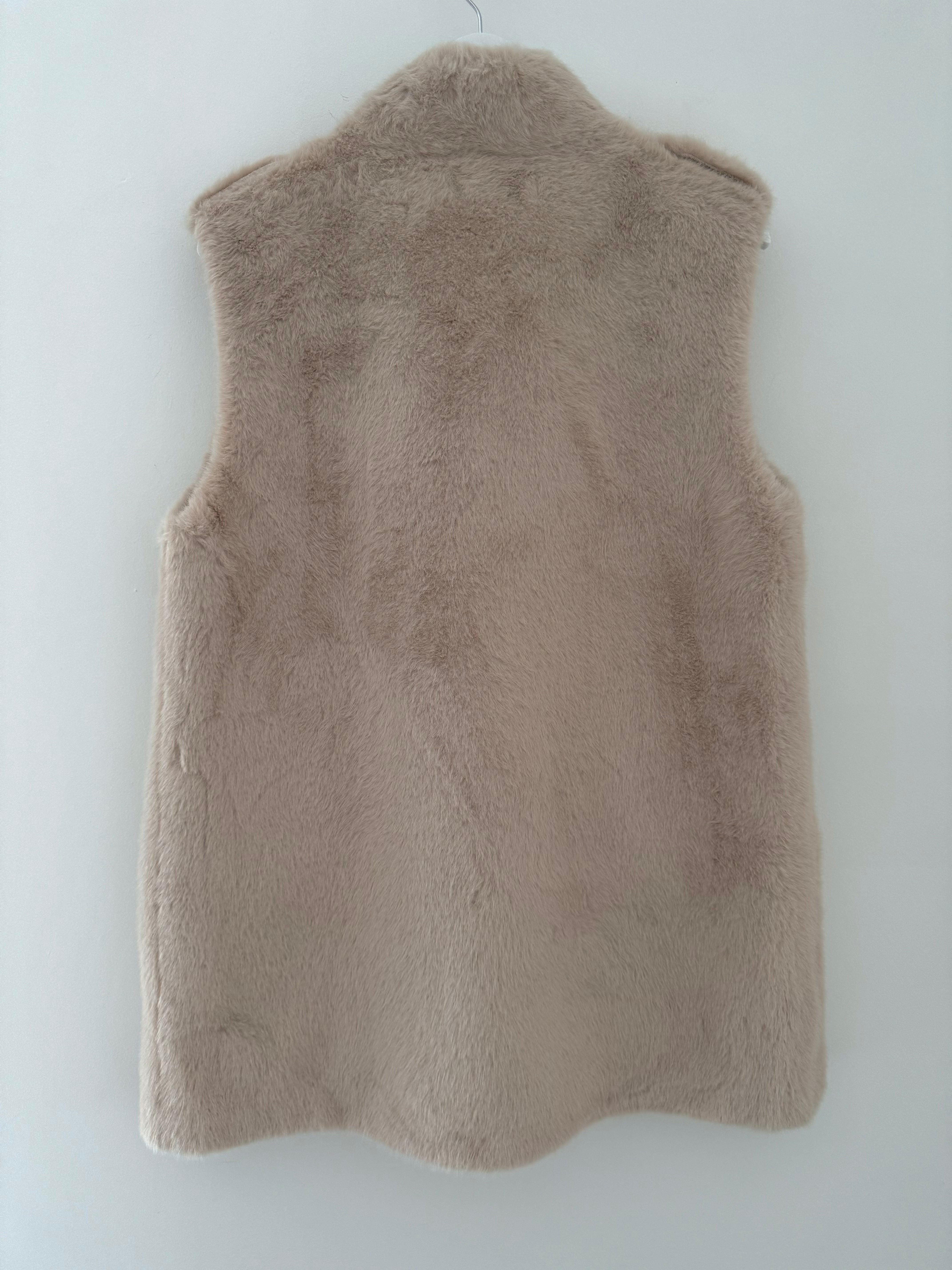 Designer Military Style Fur Gilet