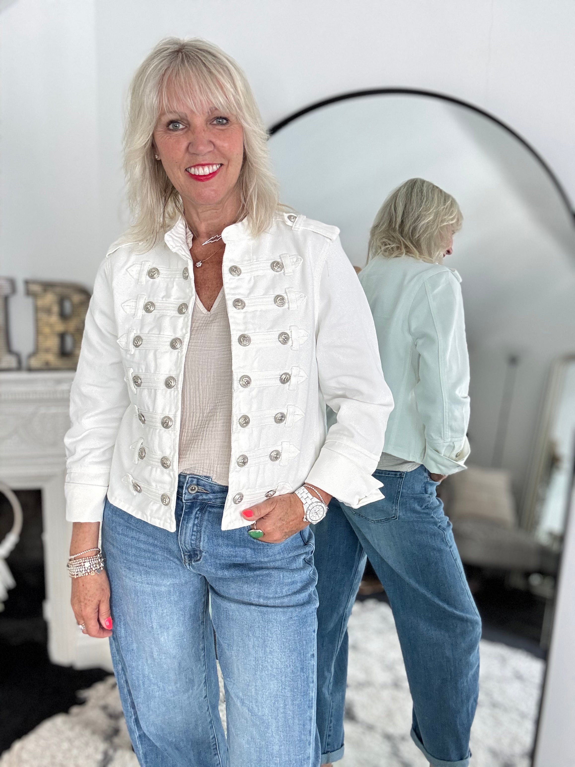 Military Jacket in Ivory