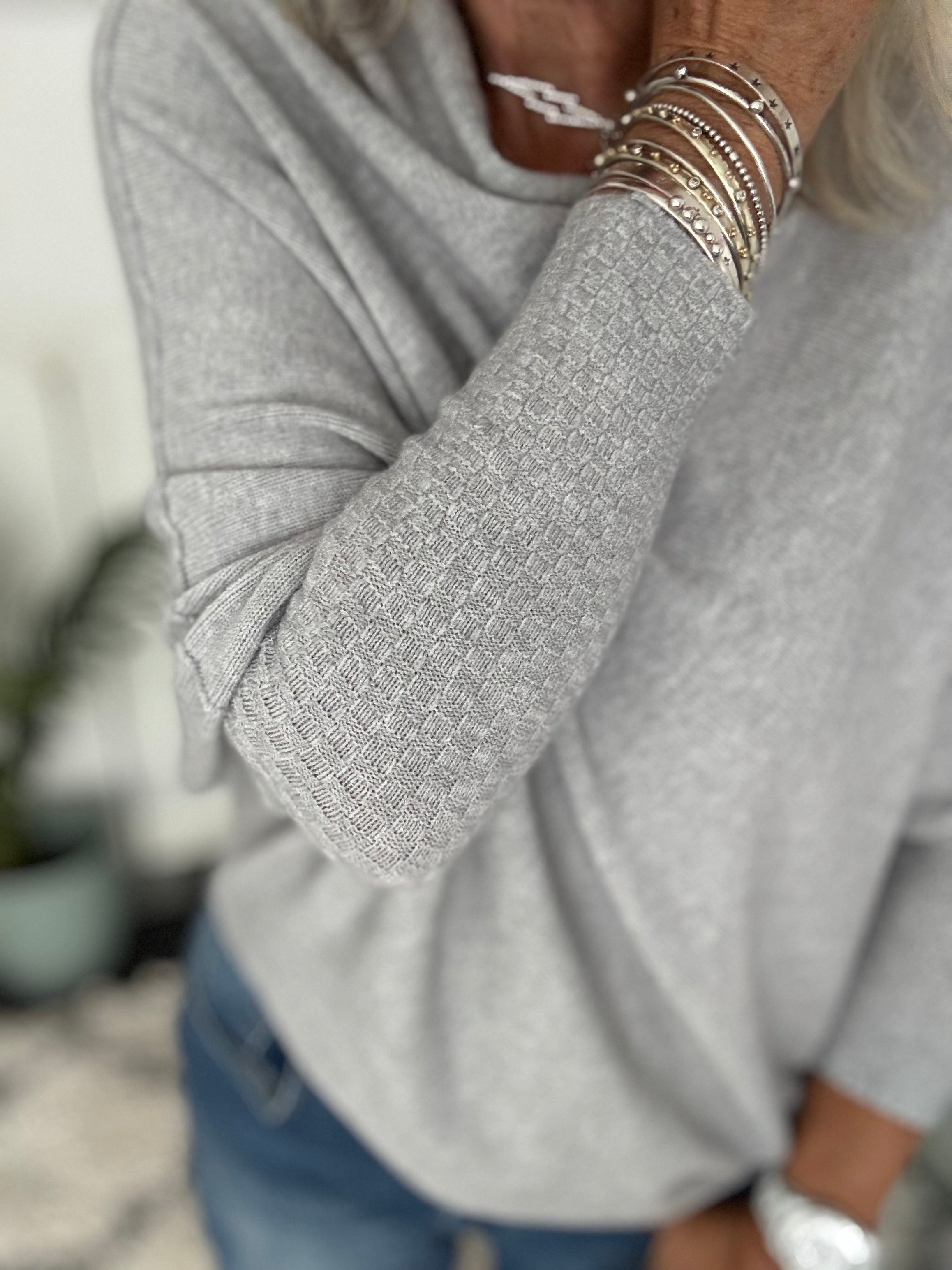 Cowl Neck Asymmetric Jumper in Light Grey