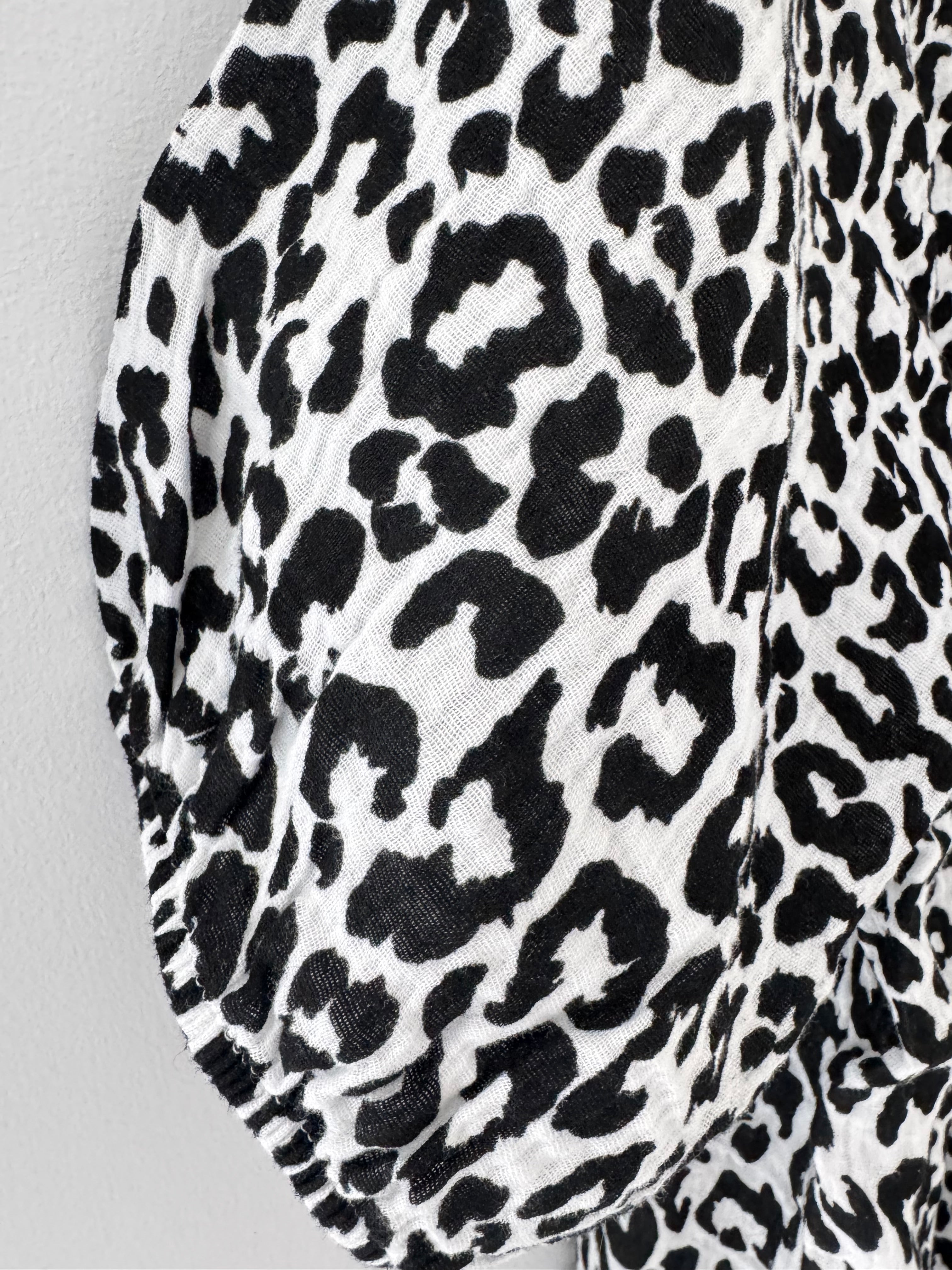 Oversized Cheesecloth Top in Leopard Print