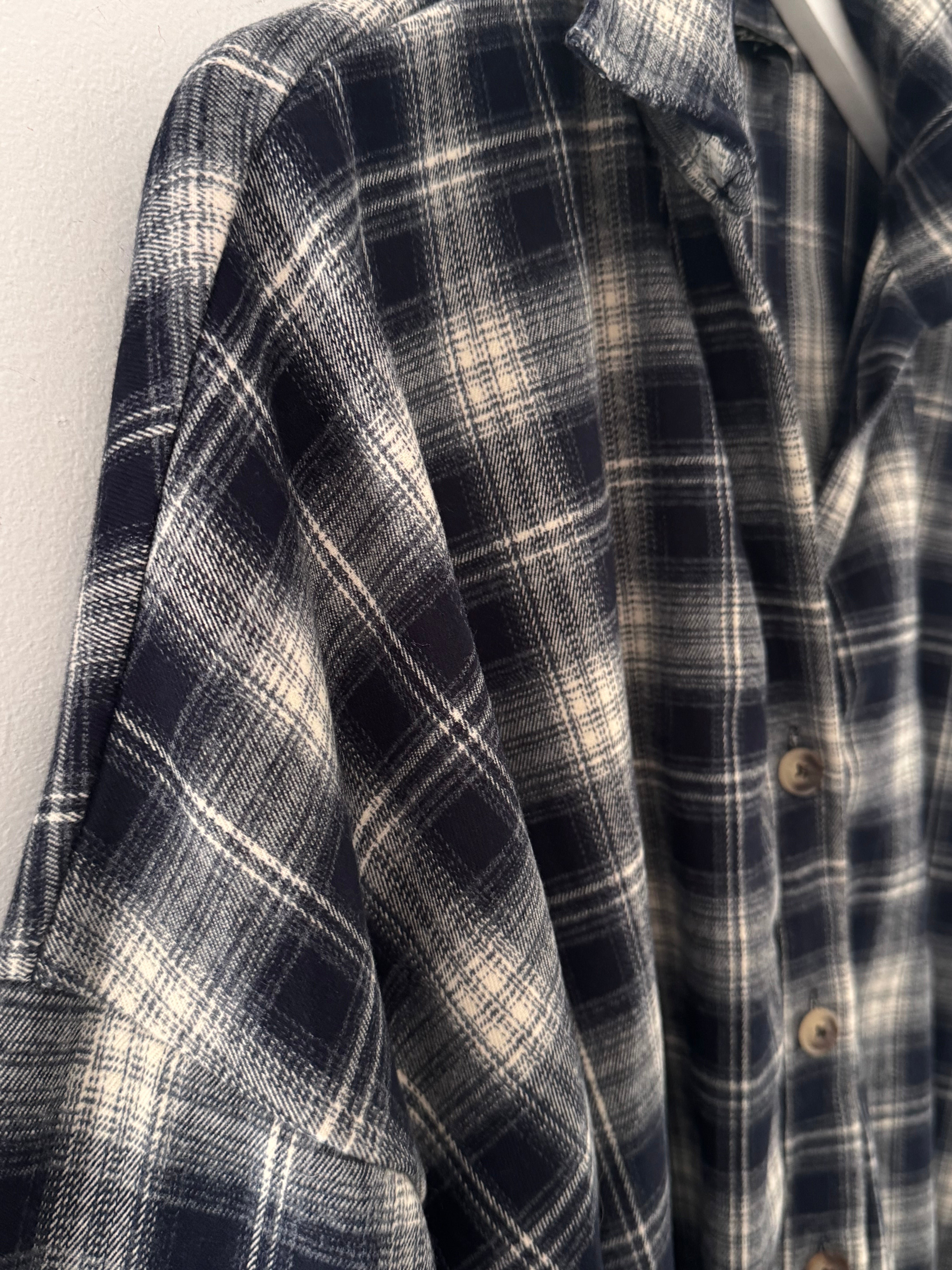Soft Checked Shacket in Inky Charcoal