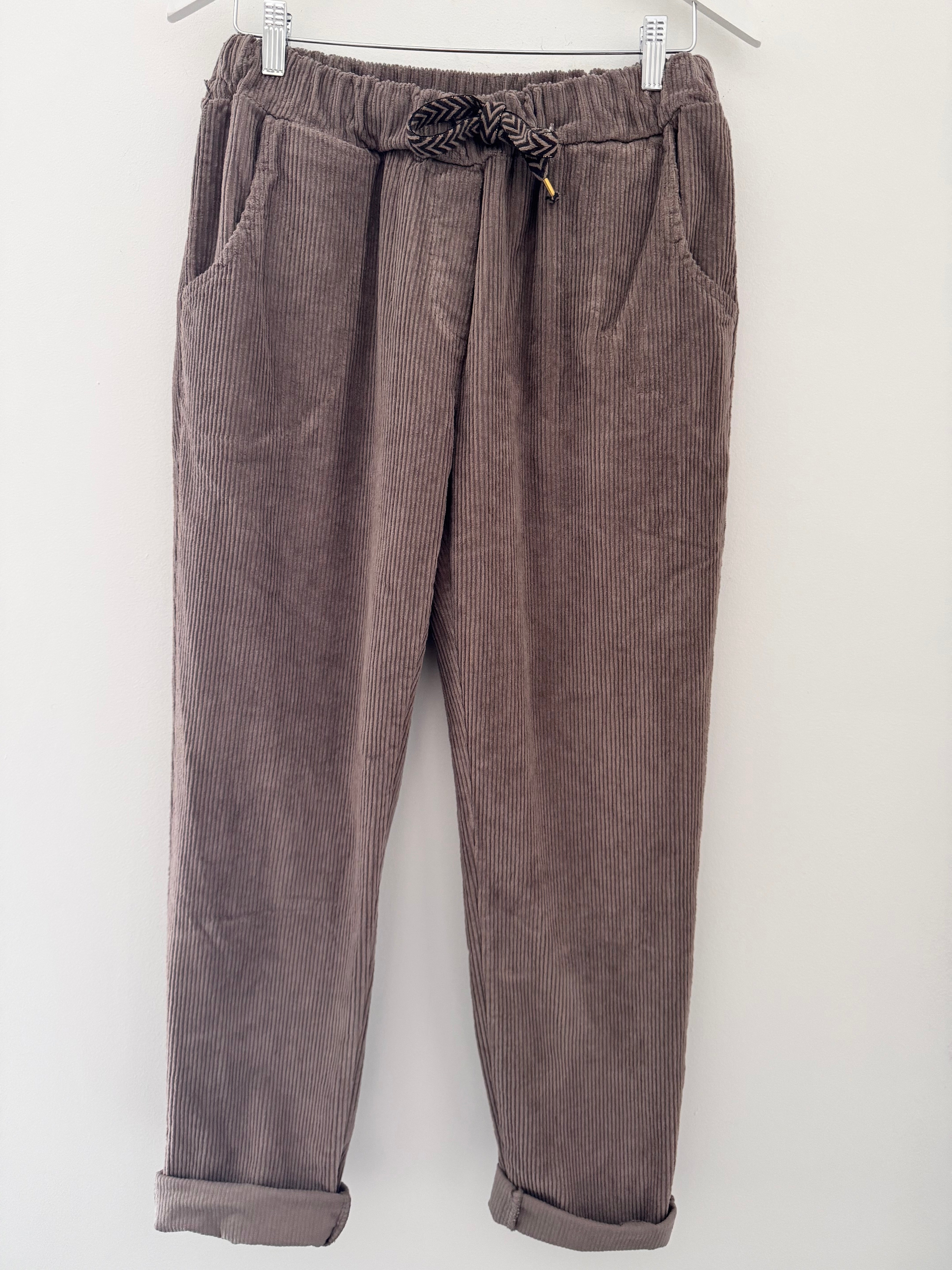 Luxe Cord Joggers in Mocha
