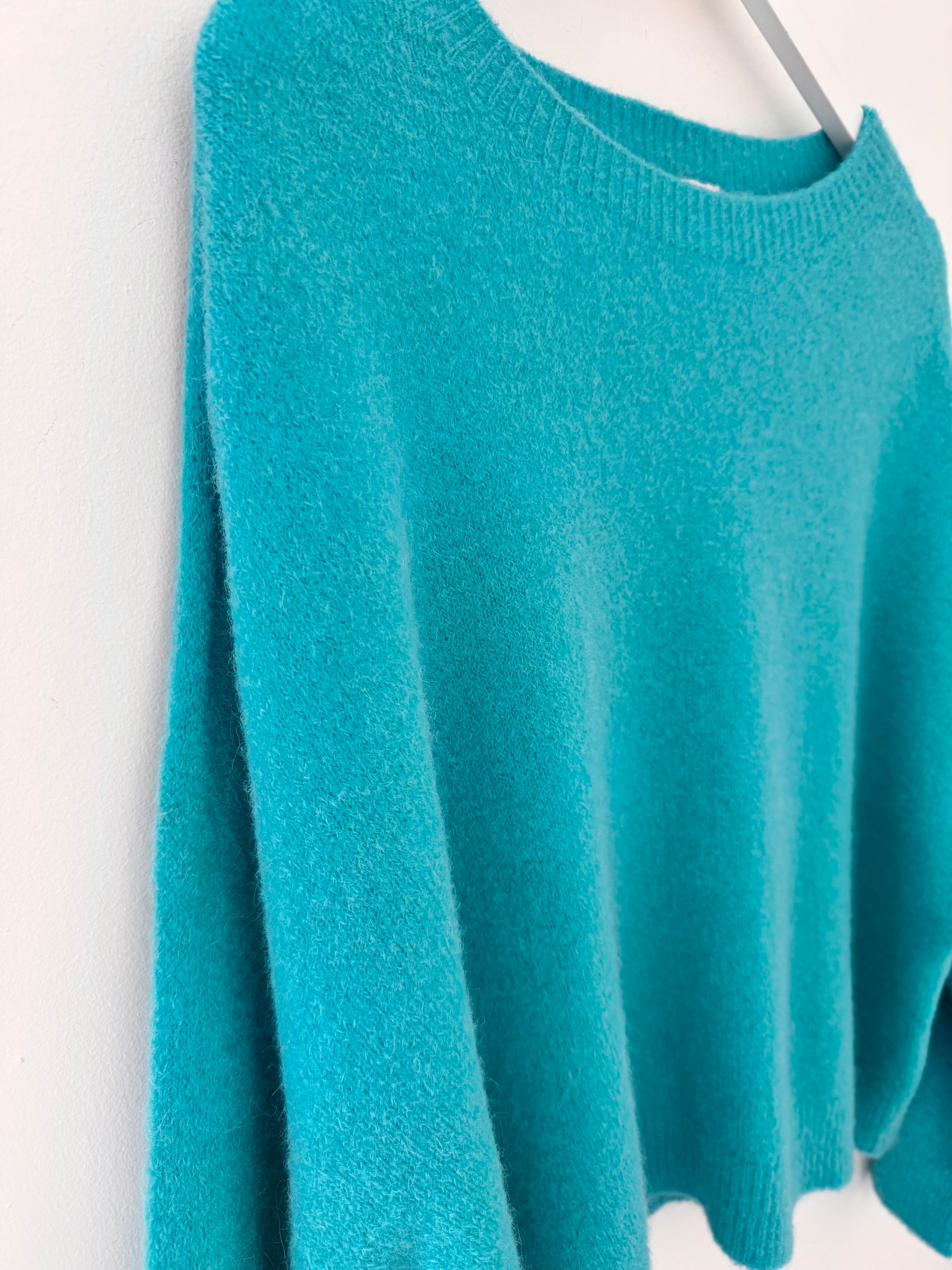 Luxe Slouchy Alpaca Jumper in Teal