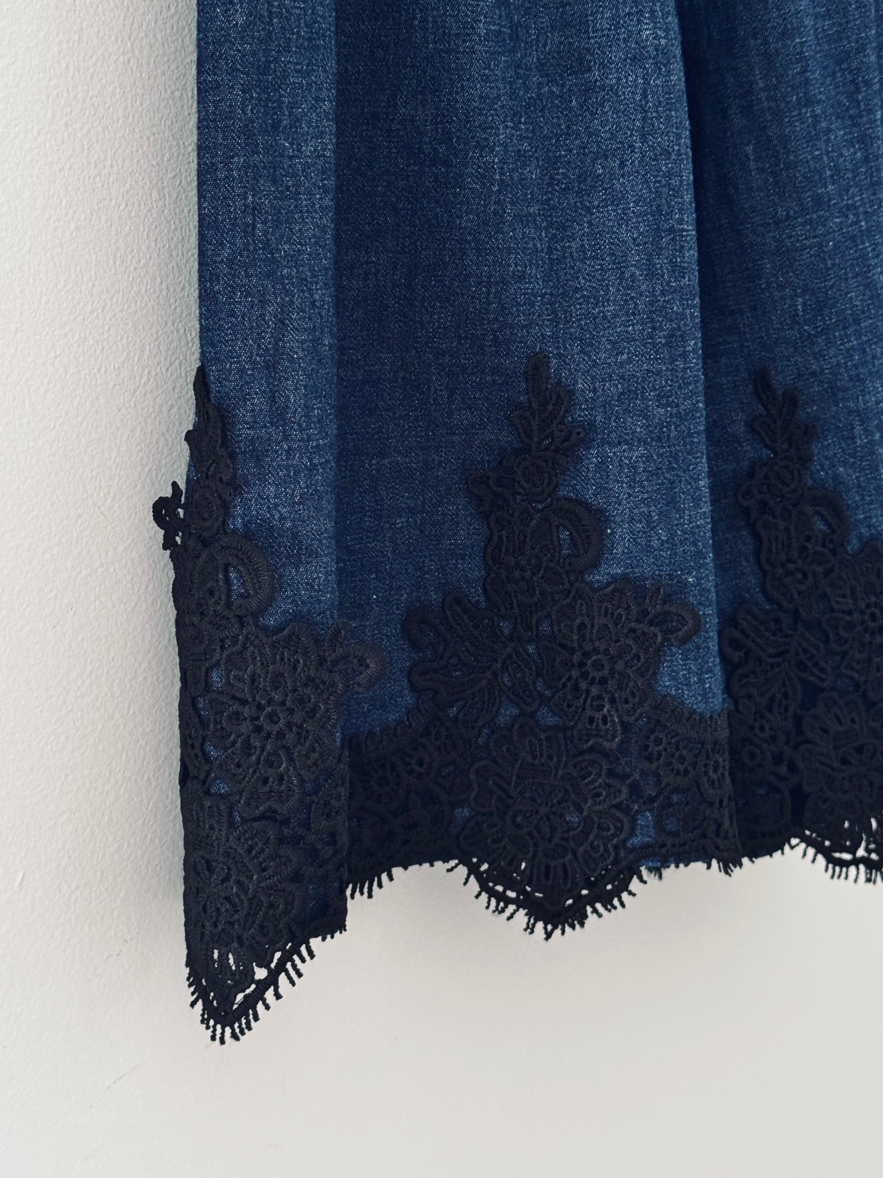 Luxe Chambray Shorts with Lace