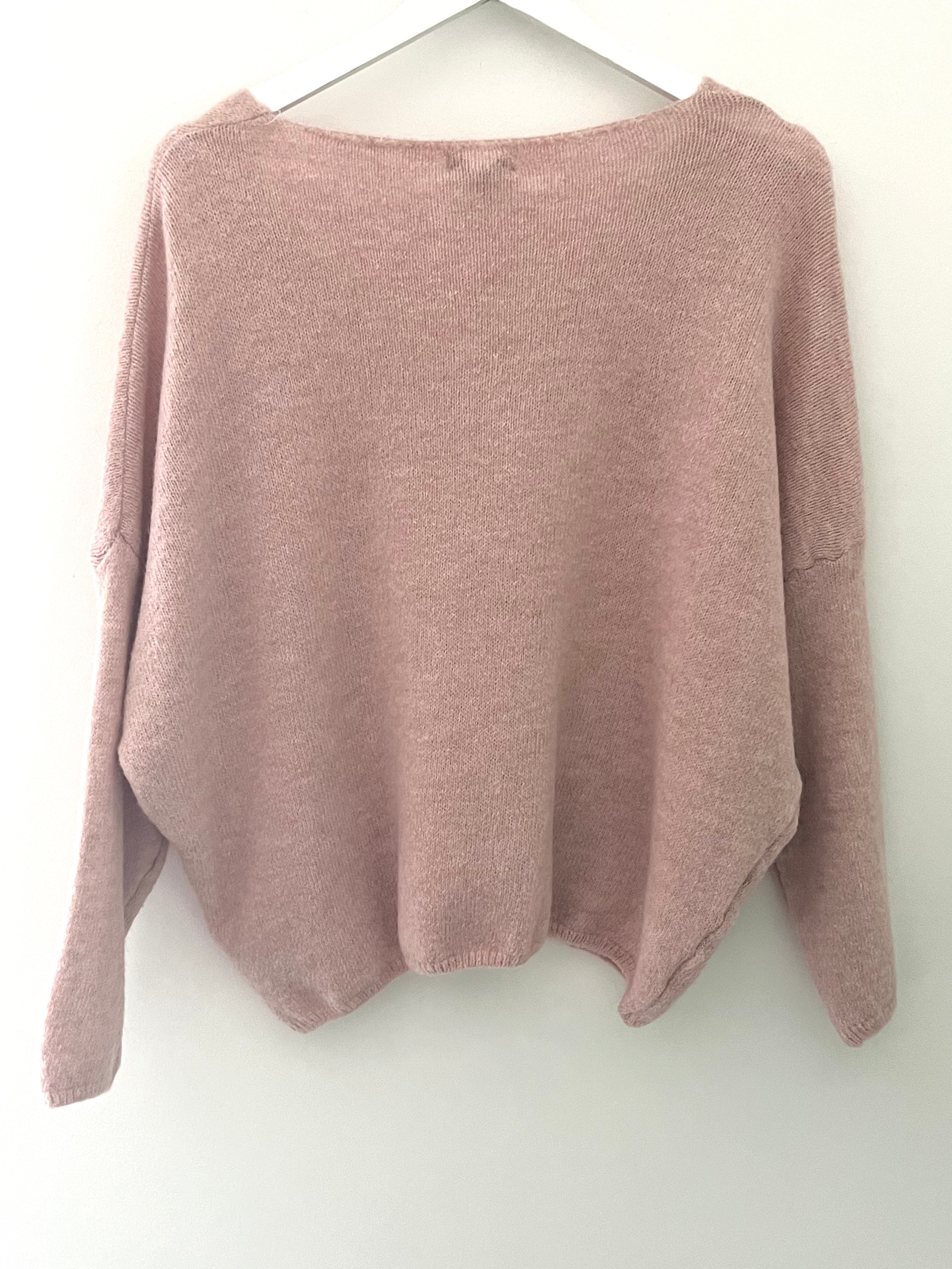 Cosy Heart Jumper in Soft Pink