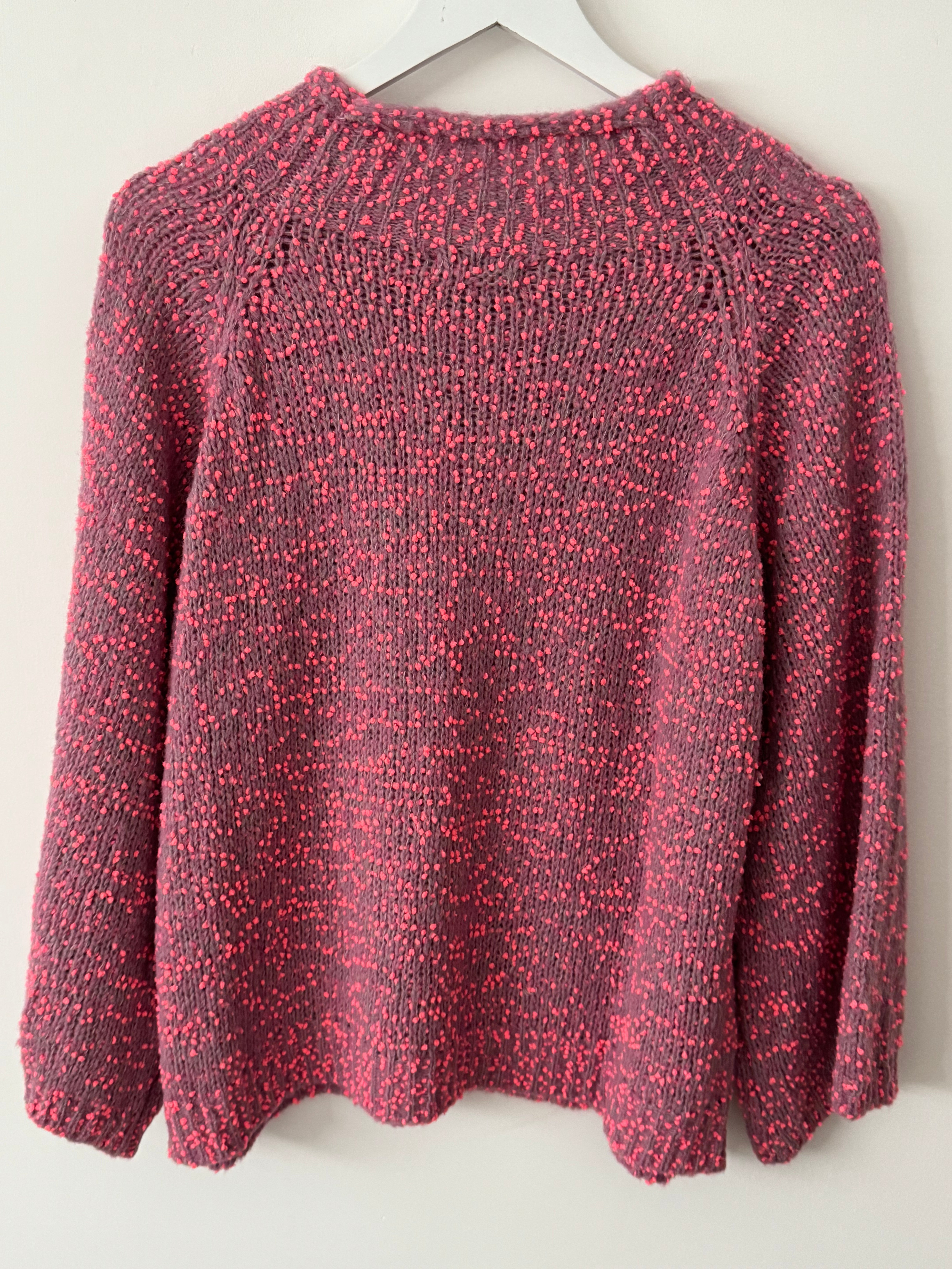 Popcorn Boucle Jumper in Pinks