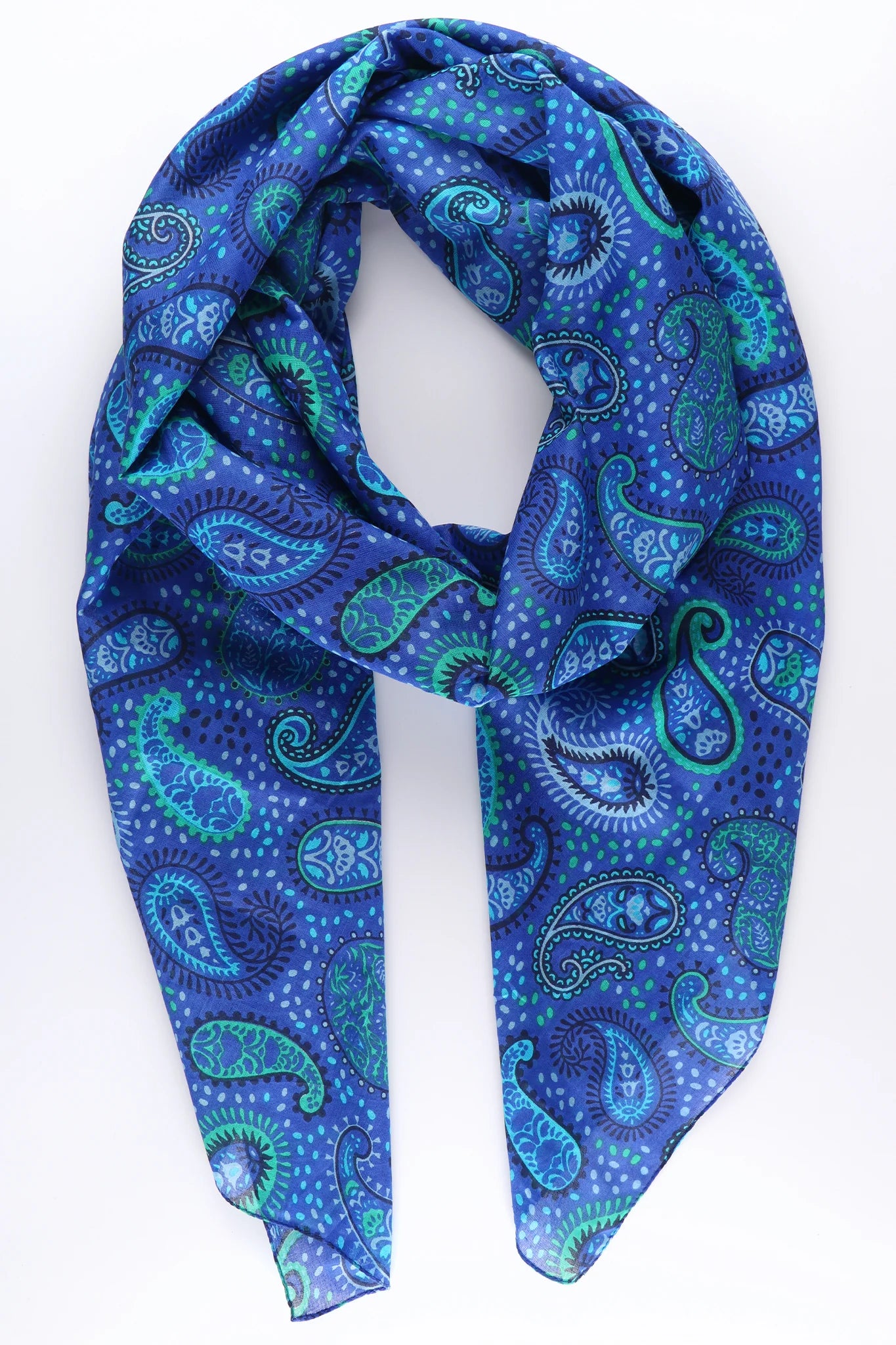 Paisley Scarf in Blue & Green