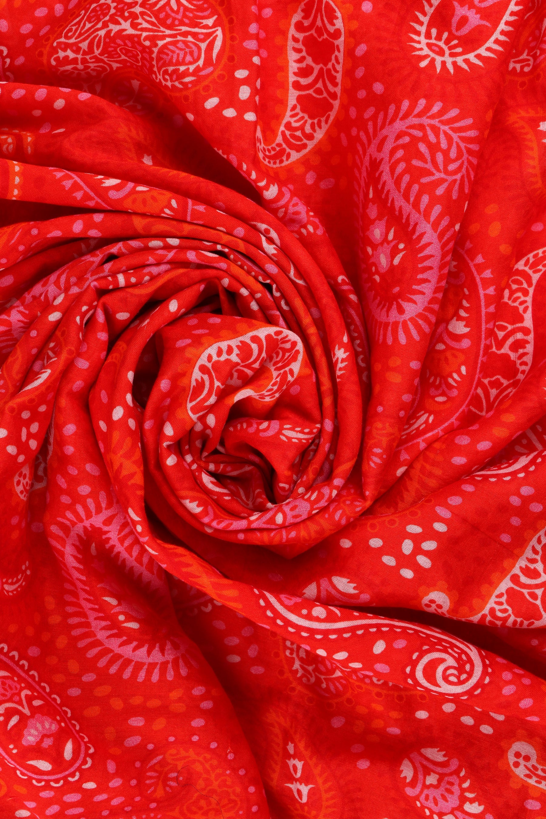 Paisley Scarf in Red & Pink