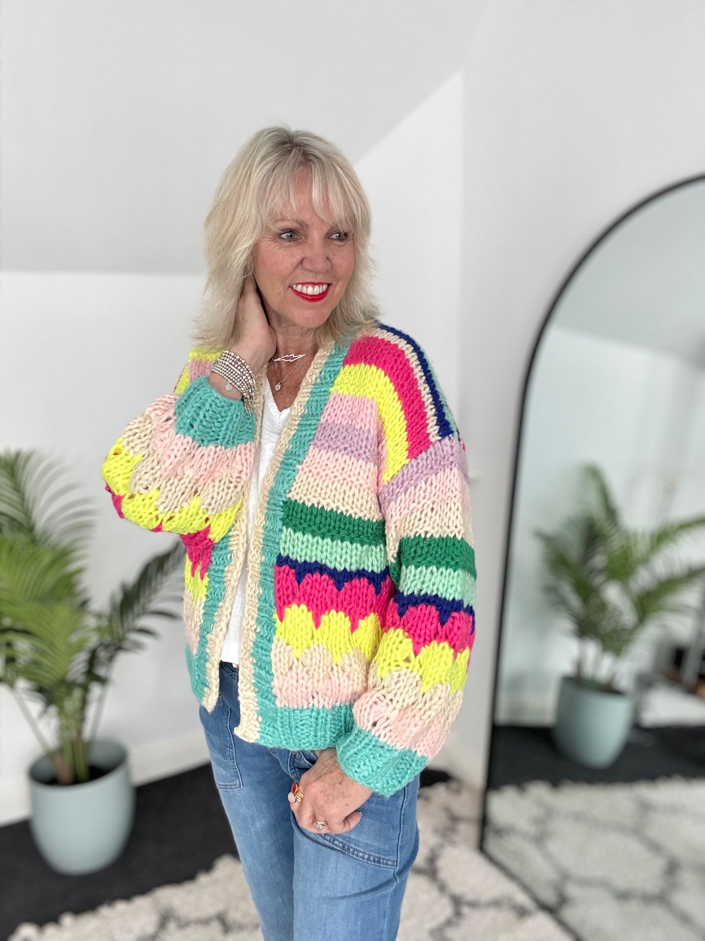 Handknitted Rainbow Cardigan