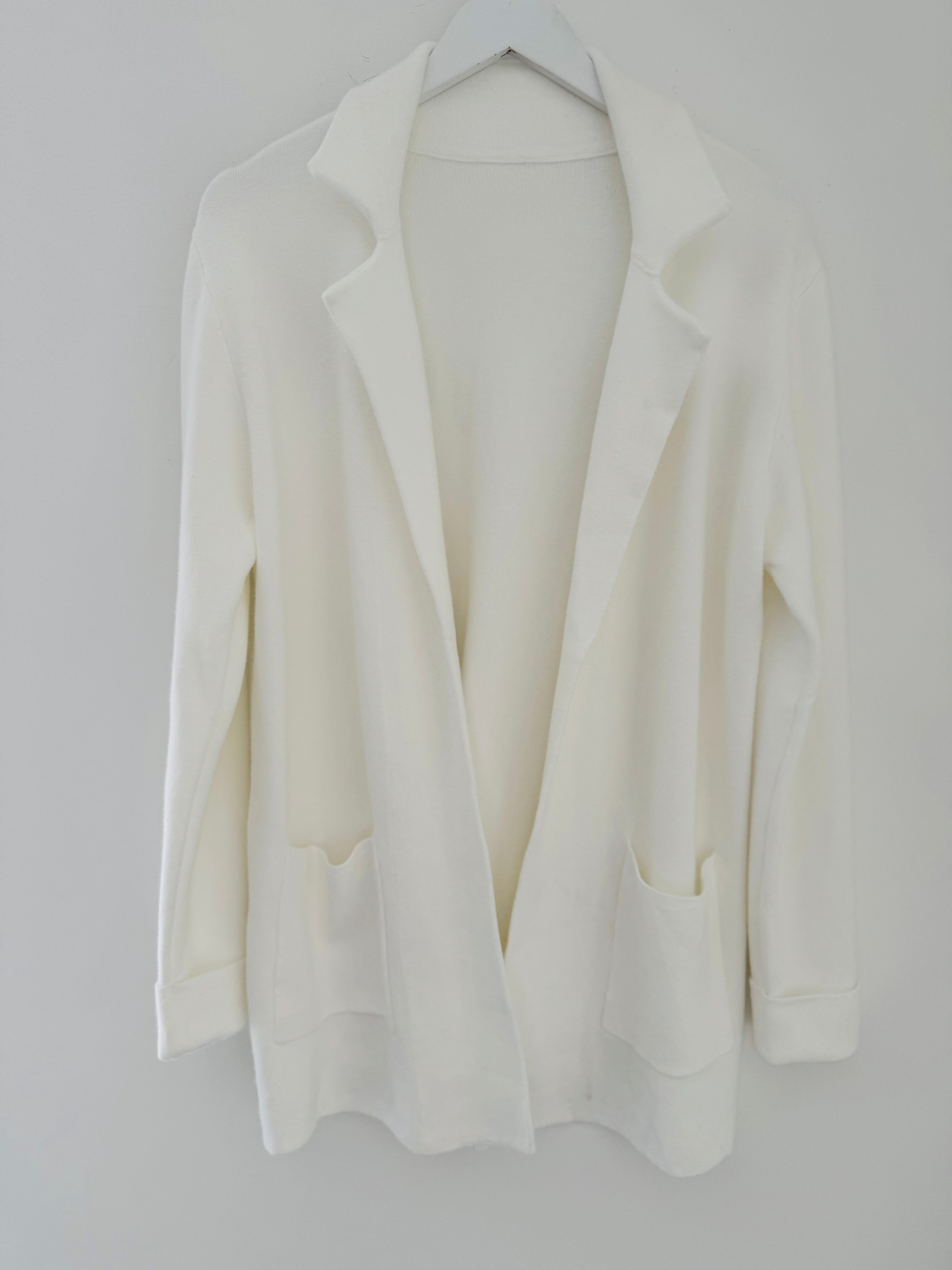 Knitted Cardi Jacket in Ivory
