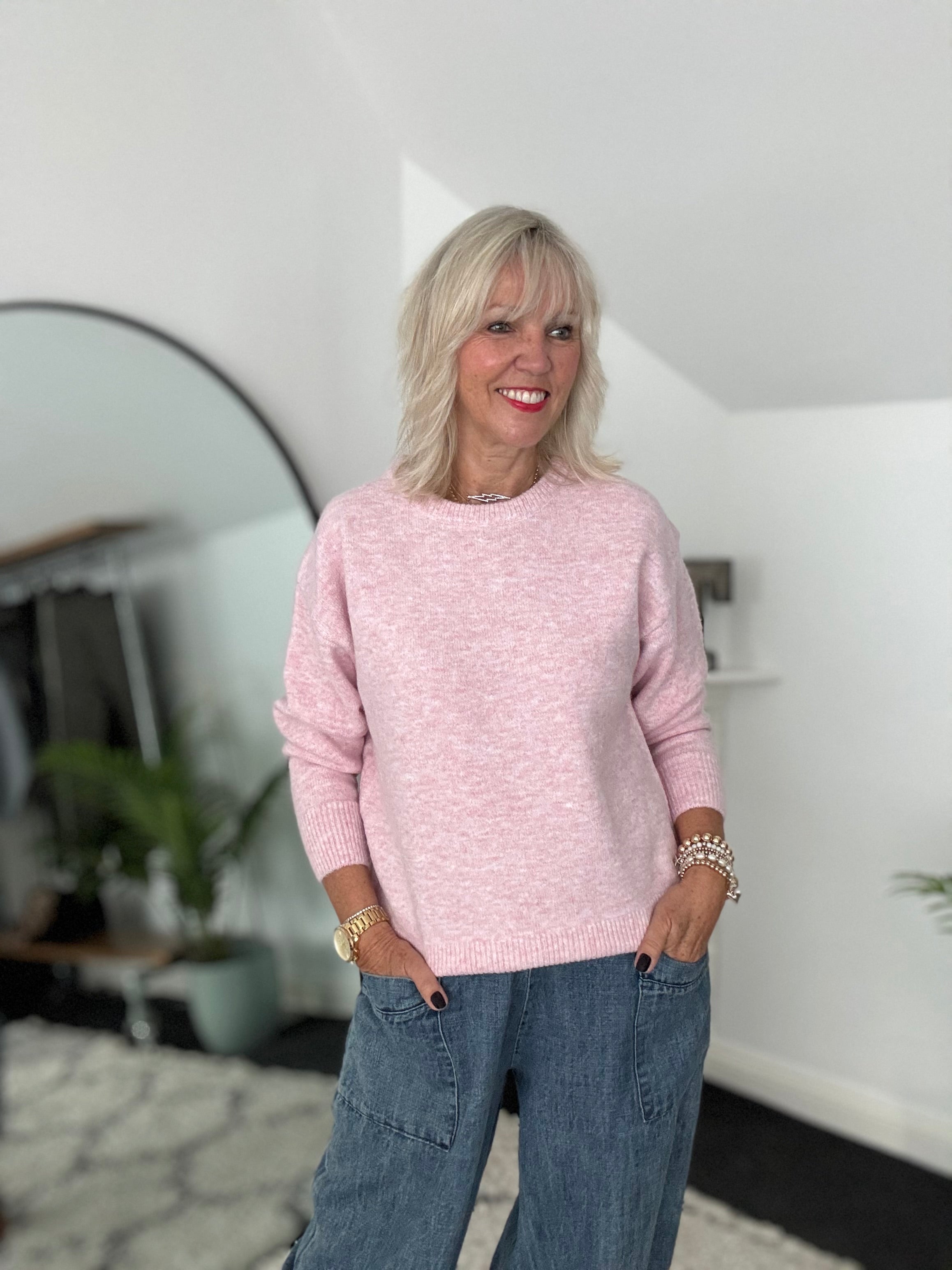 Soft & Cosy Round Neck Jumper in Pink