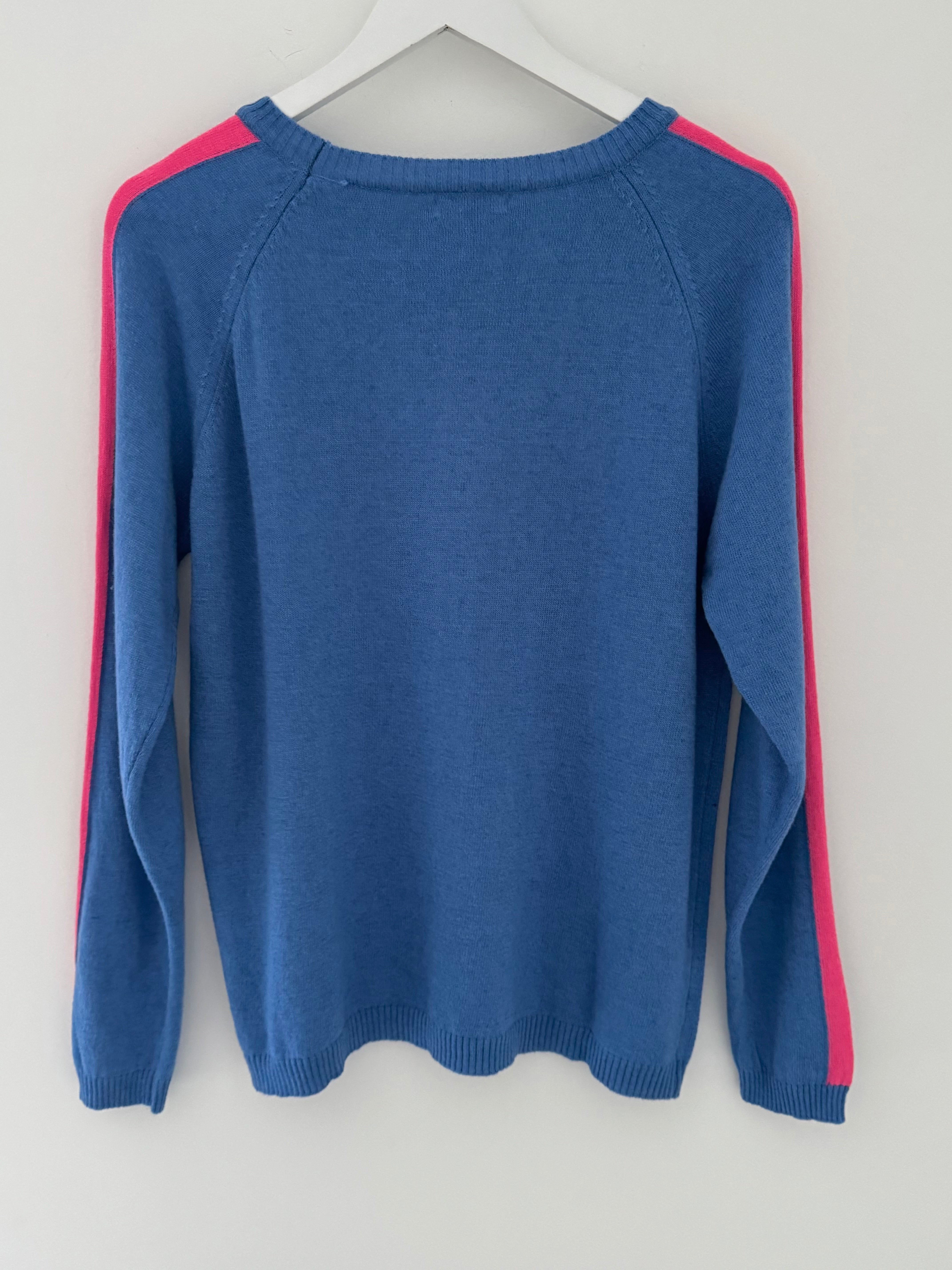 Star Cashmere Jumper in Blue & Pink