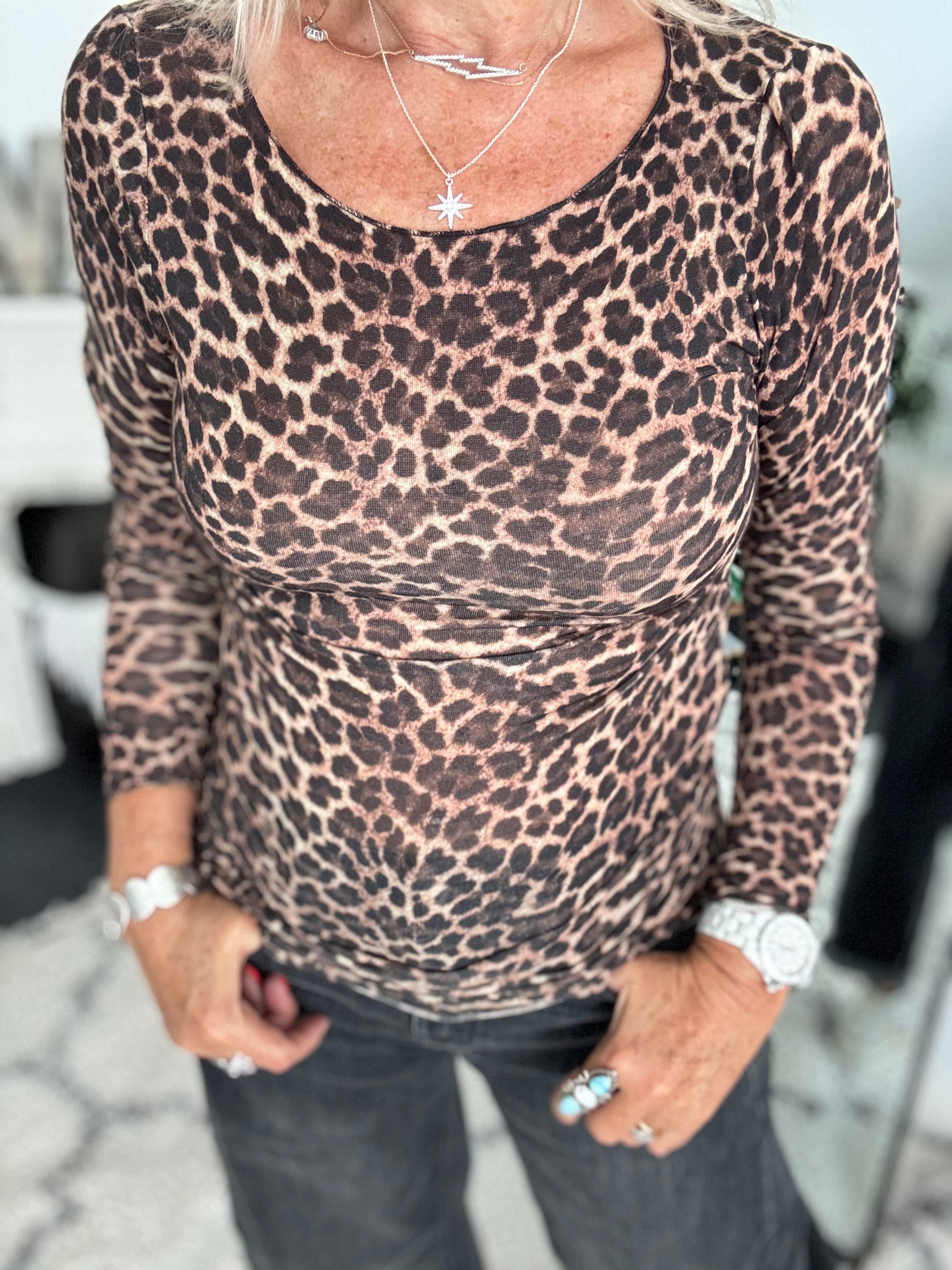 Ultrasoft Cashmere Blend Base Layer in Mini Leopard