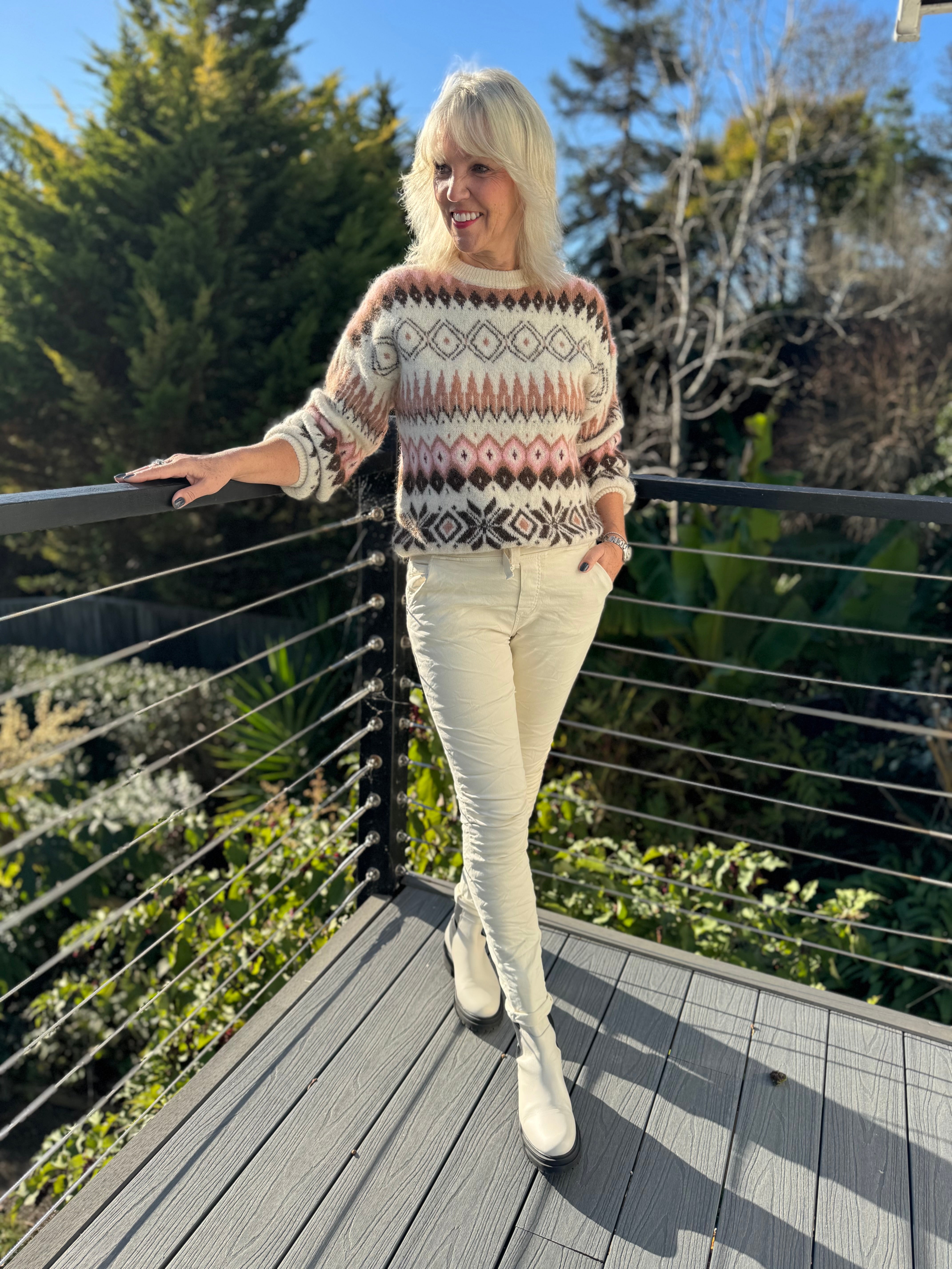 Jean Joggers in Ecru