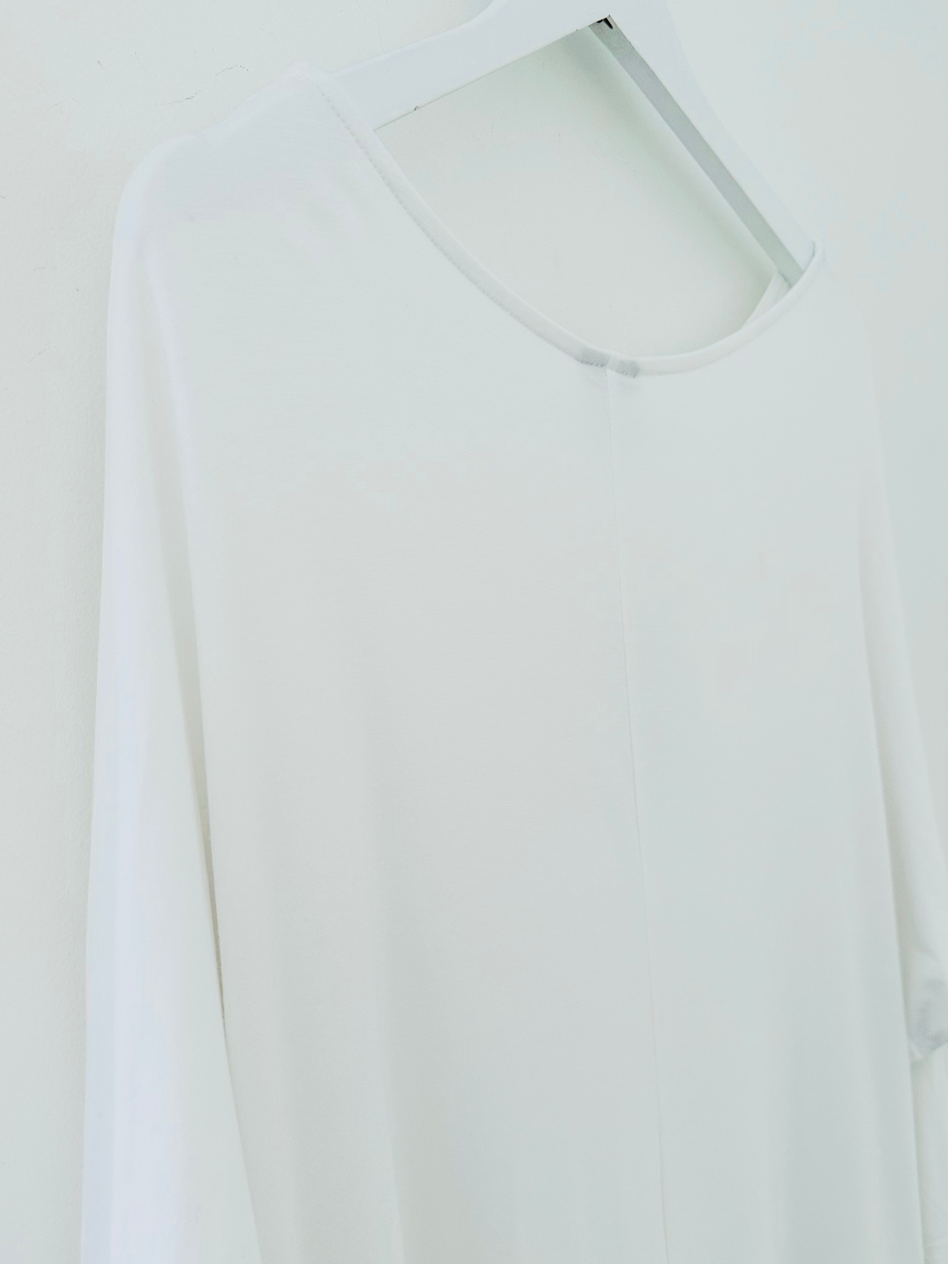 Bamboo Jersey Batwing Top in White