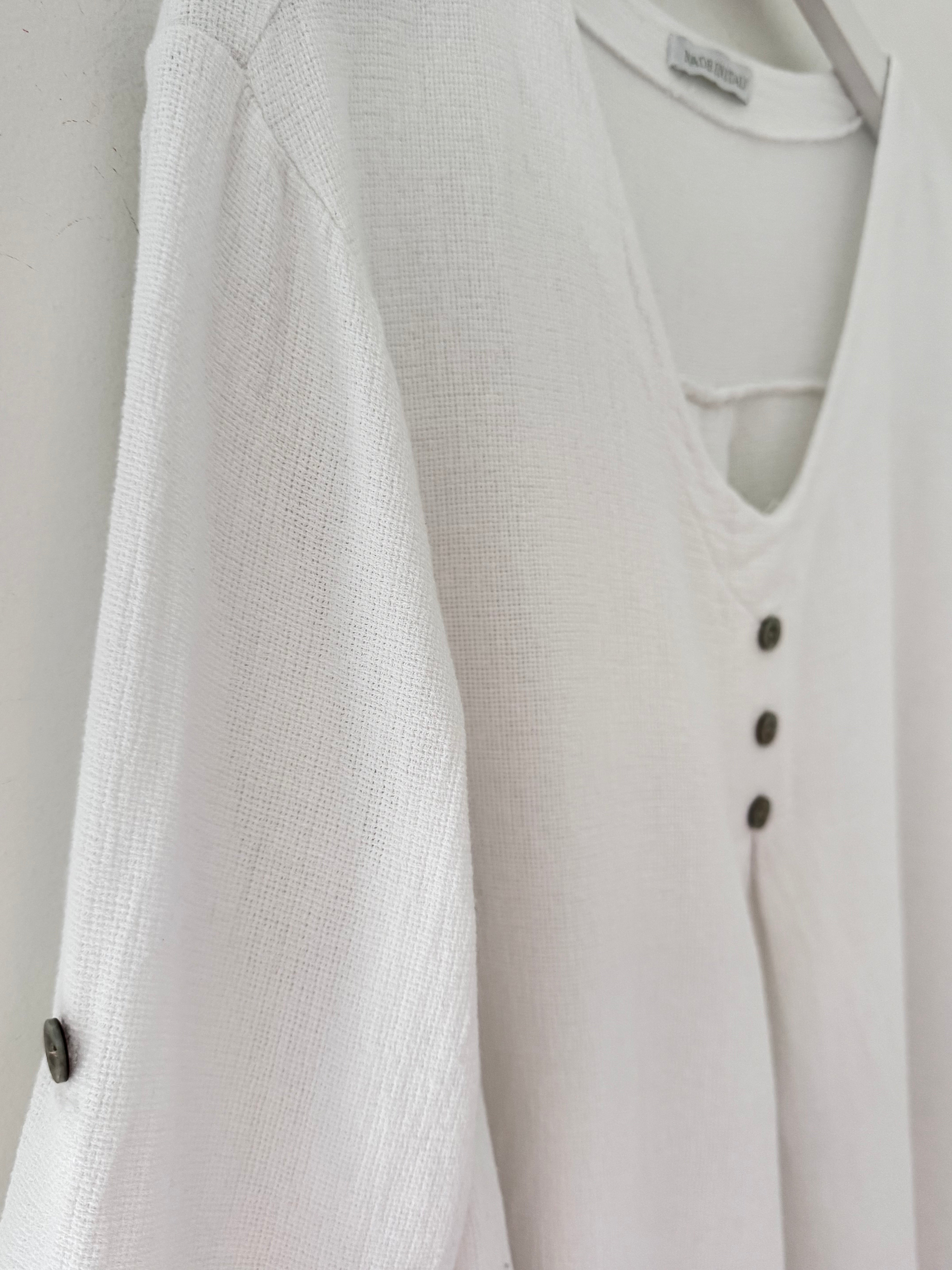 Linen & Cotton Shirt in White
