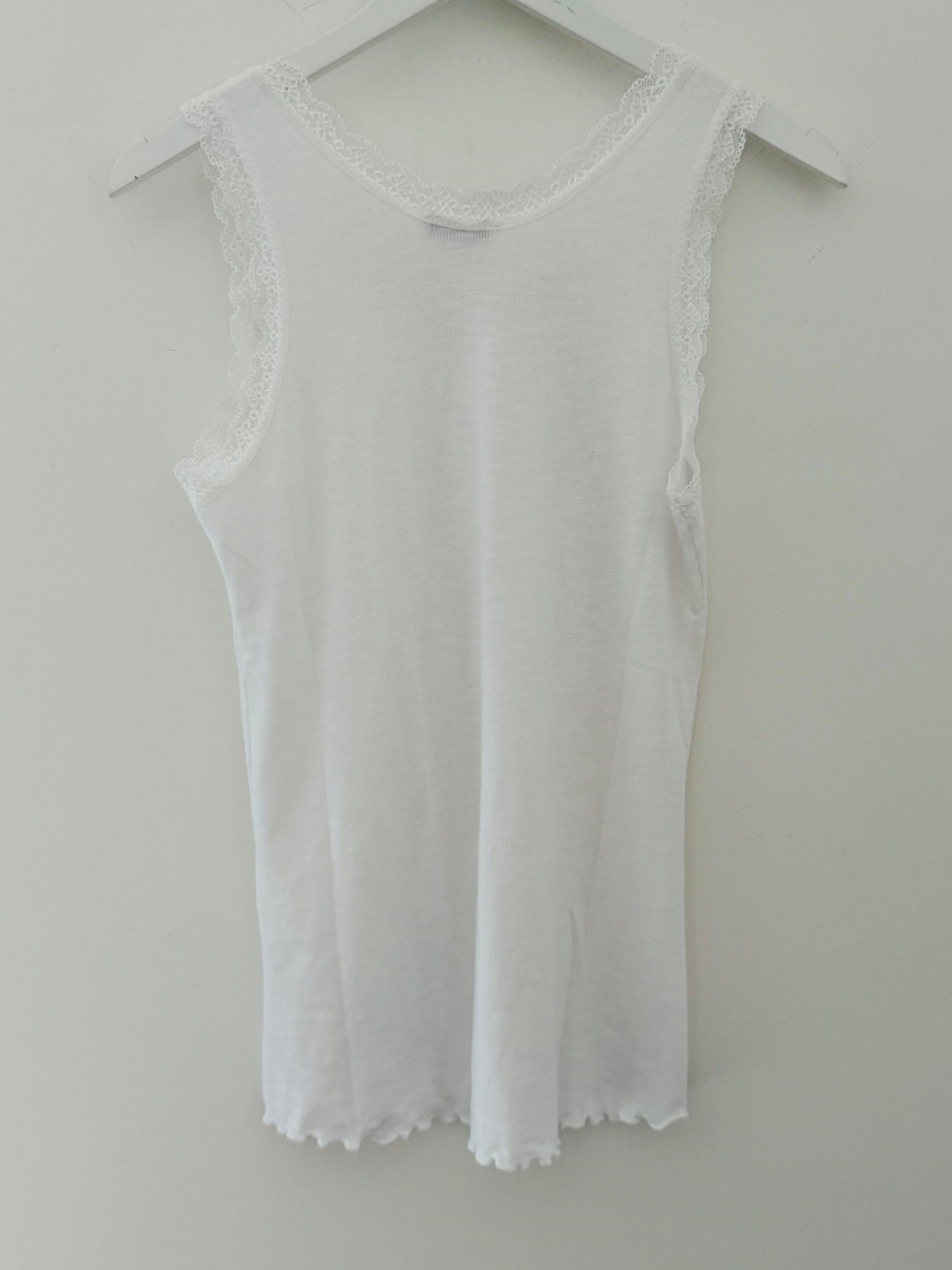 Luxe Ribbed Vest in White