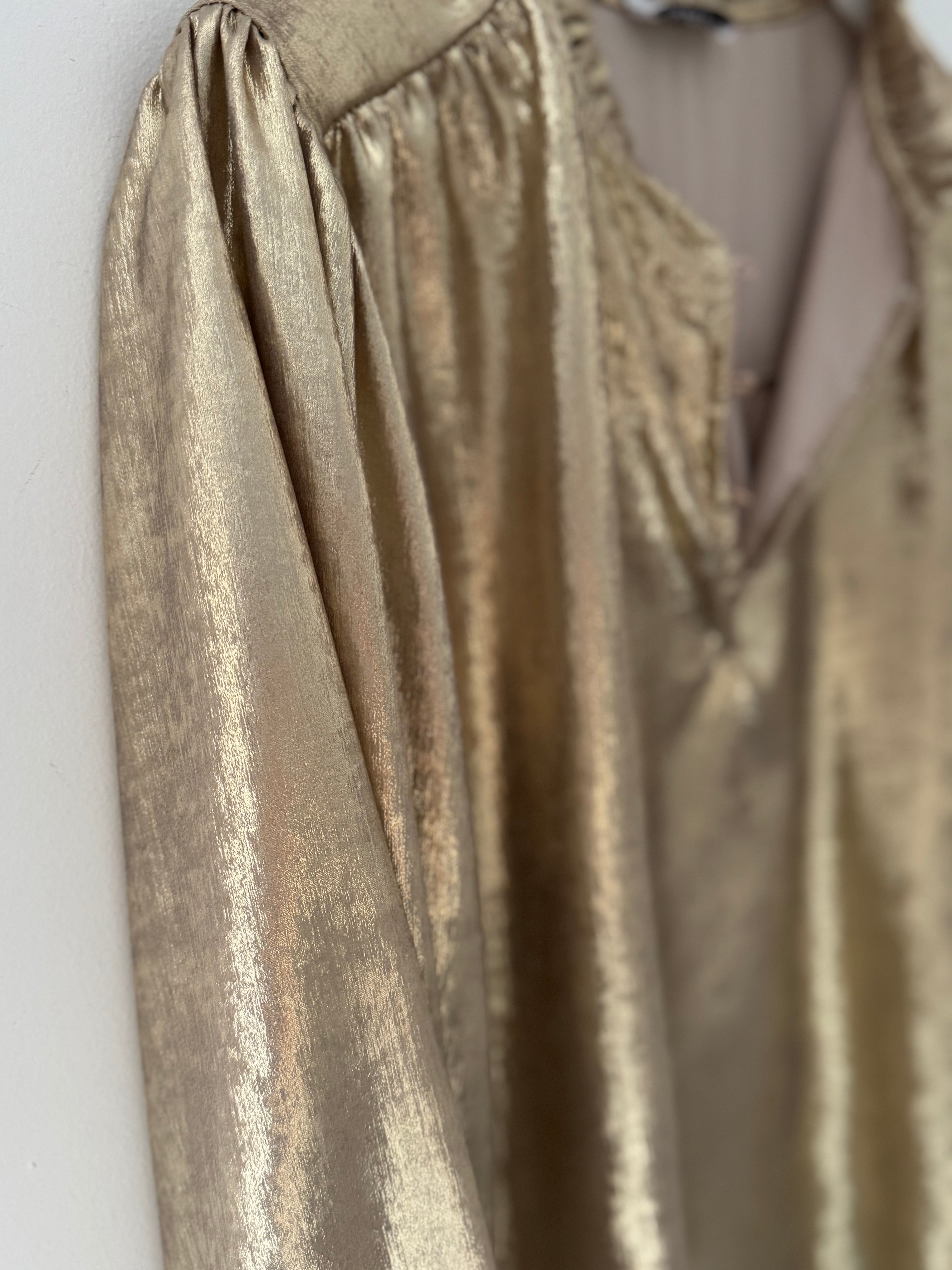 Luxe Metallic Blouse in Gold