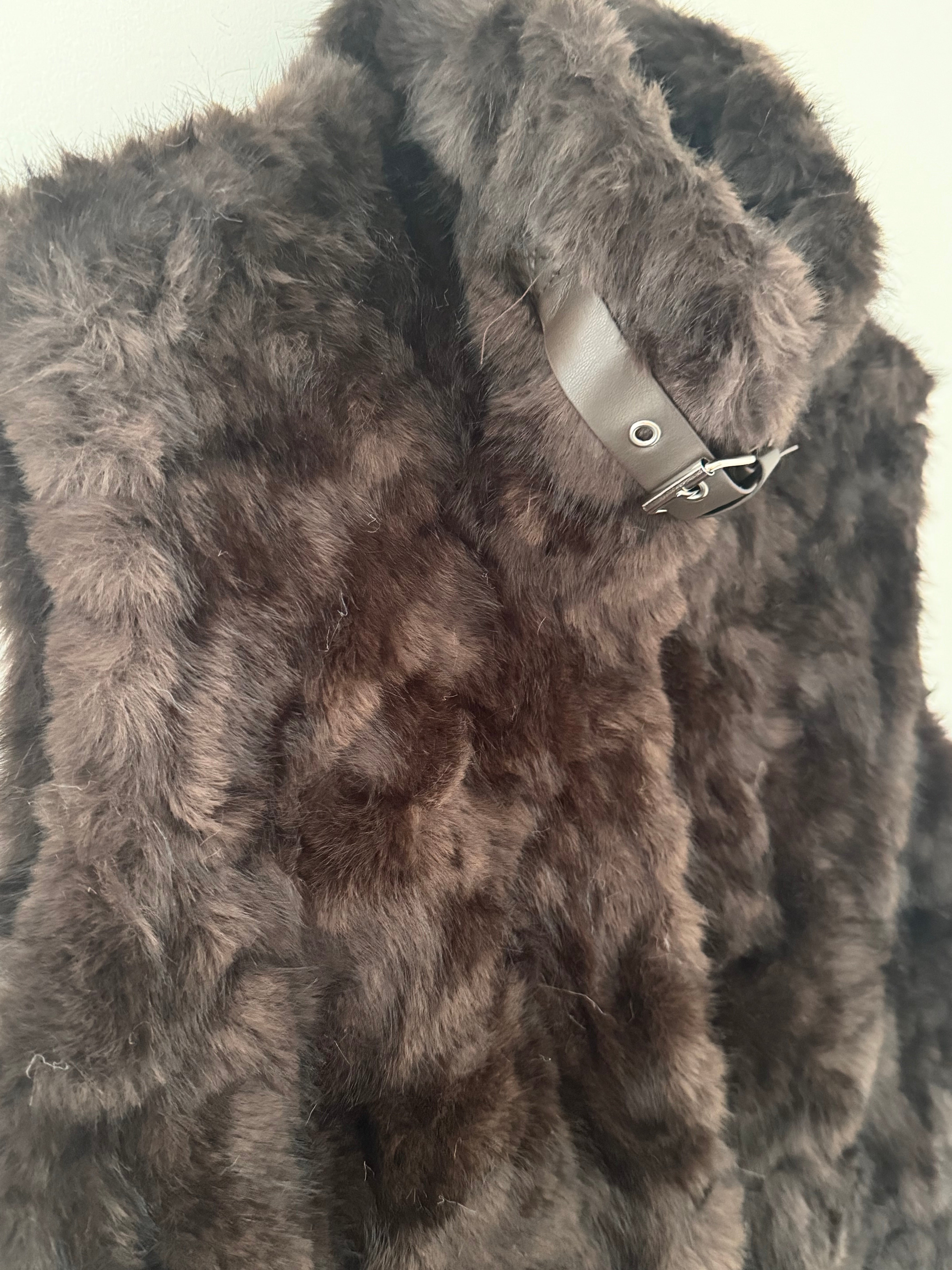 Designer Faux Fur Gilet in Chocolate