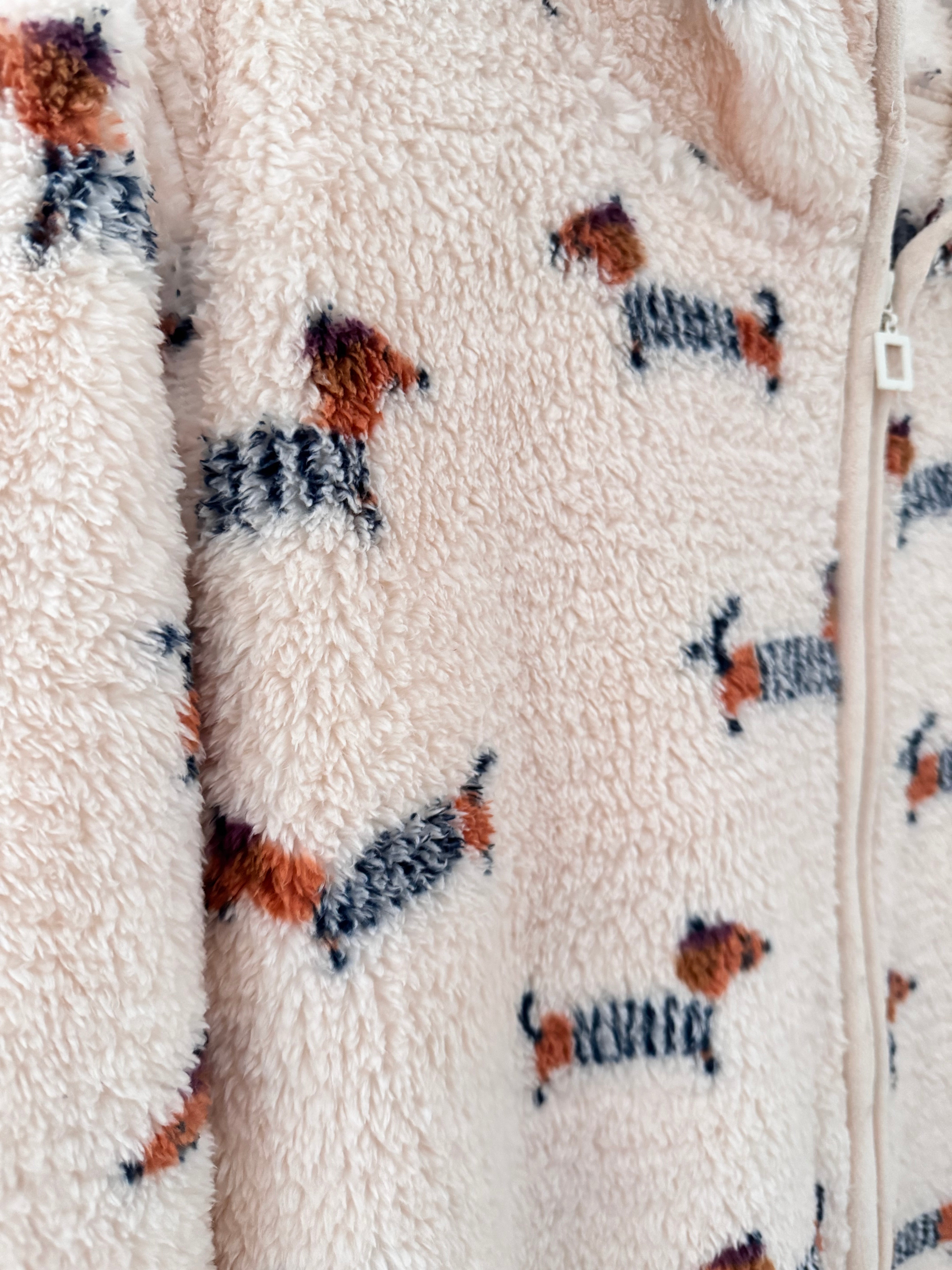 Sausage Dog Zipped Fleece Hooded Loungewear