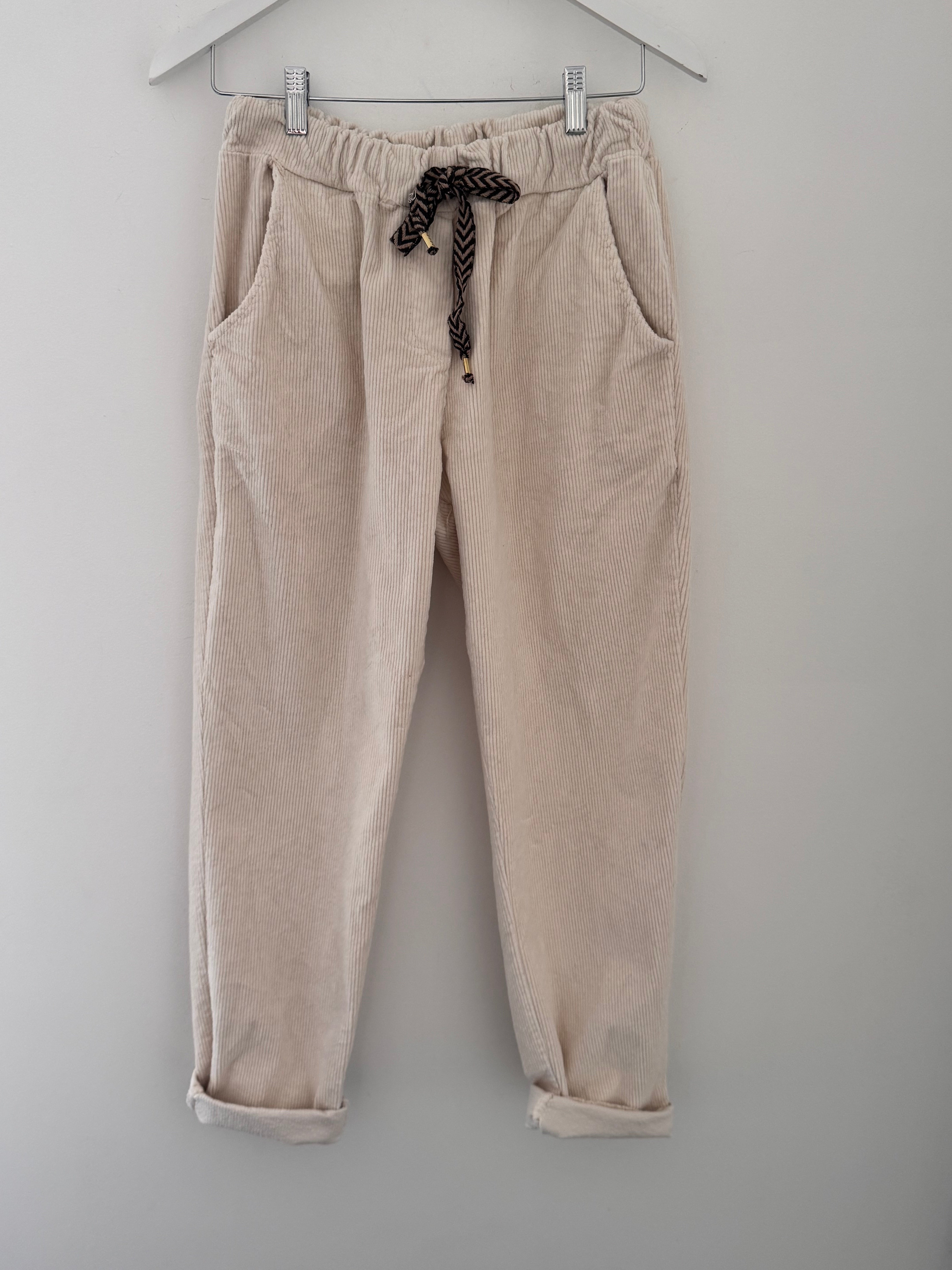 Luxe Cord Joggers in Ecru