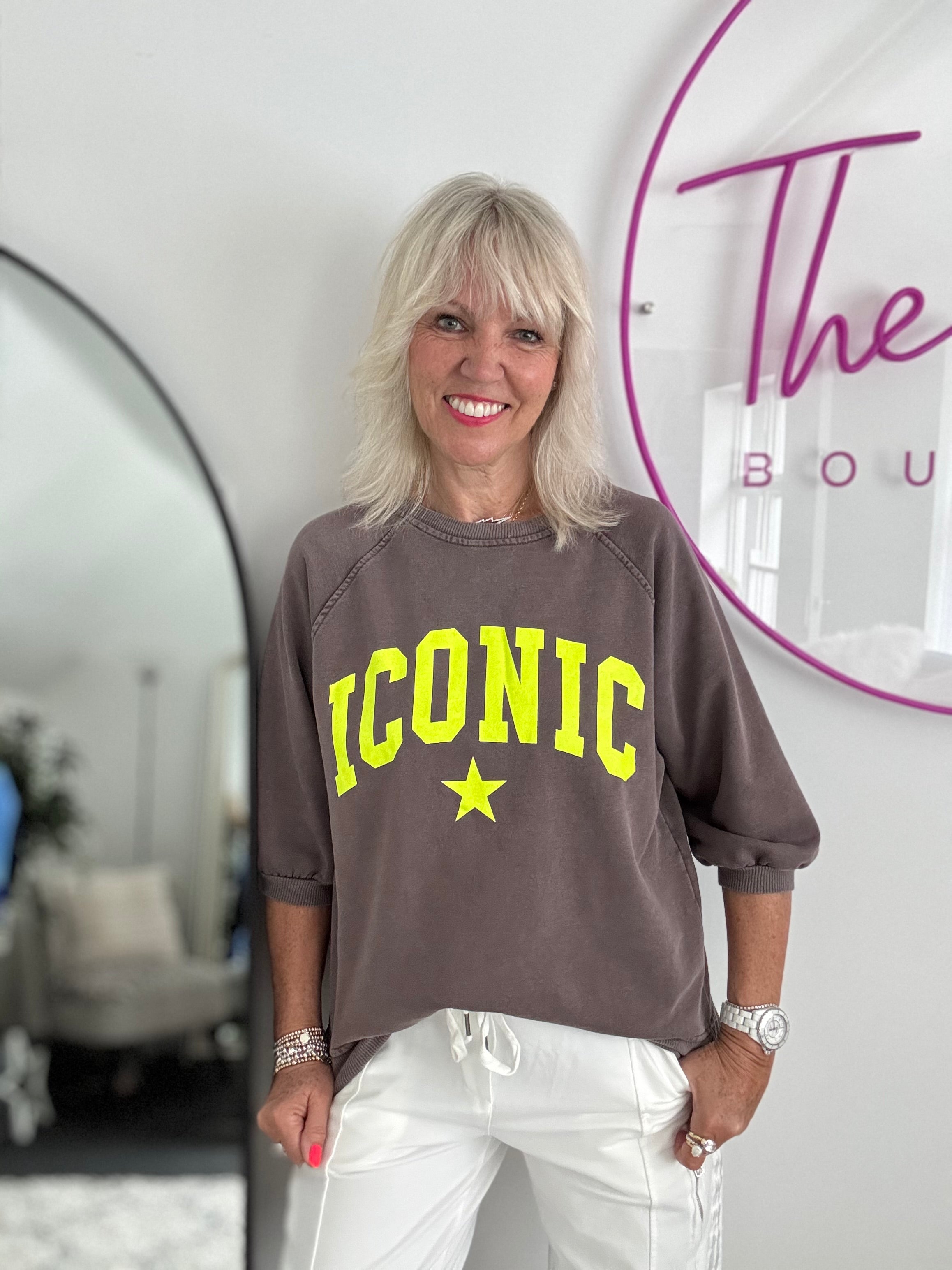 Iconic Sweatshirt with Yellow Neon