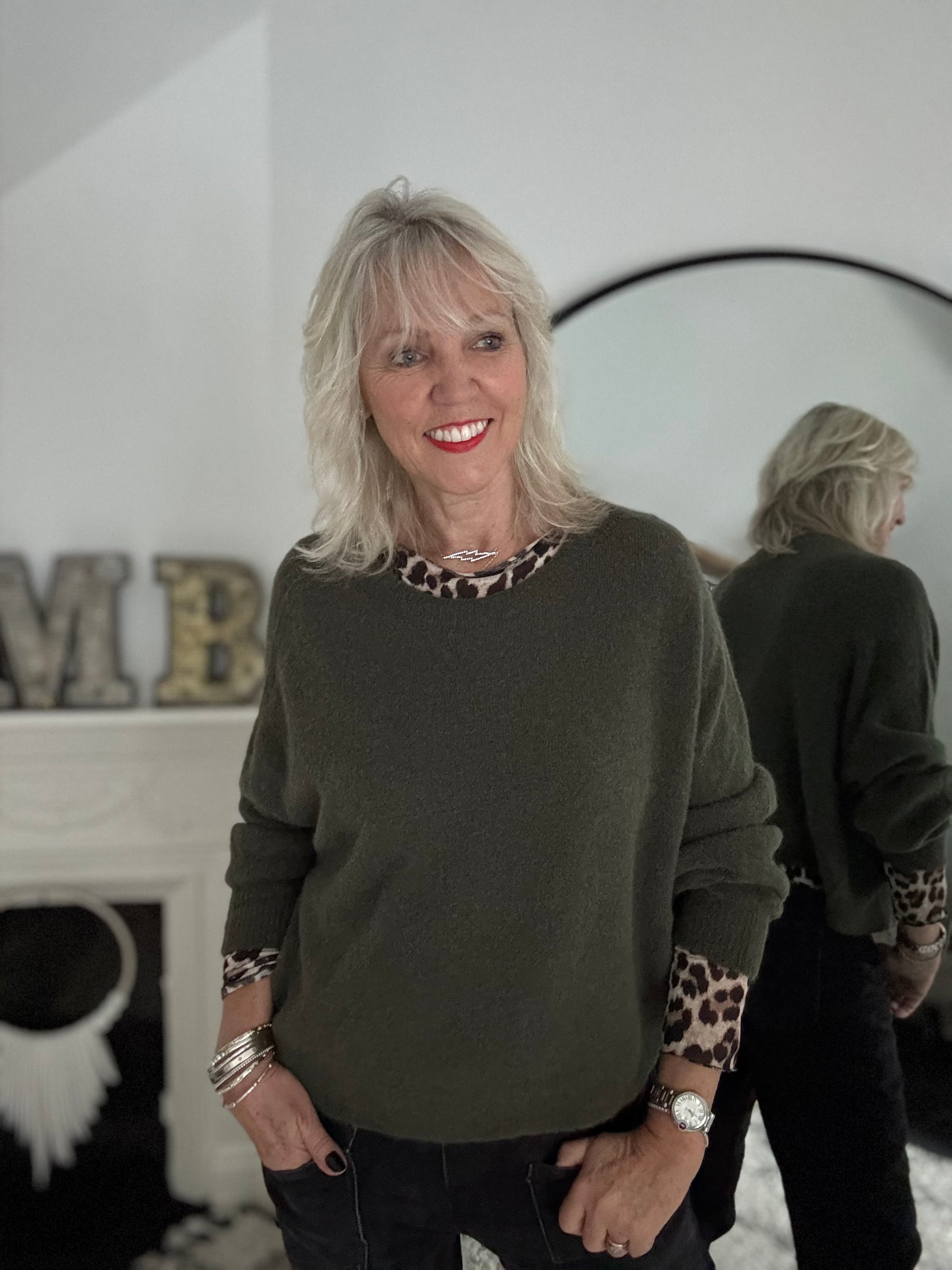 Ultrasoft Cashmere Blend Base Layer in Leopard