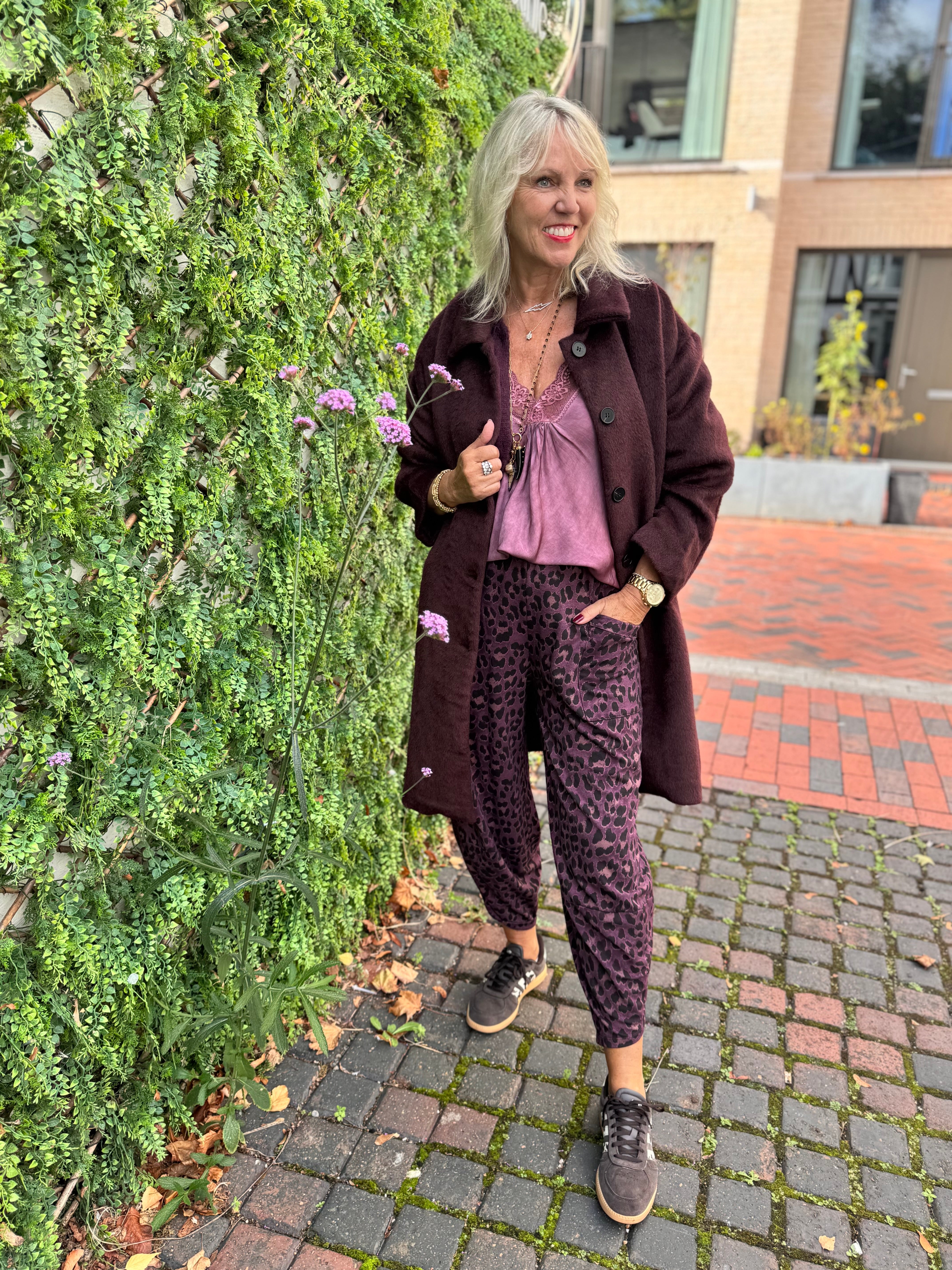 Luxe Mohair Coat in Plum
