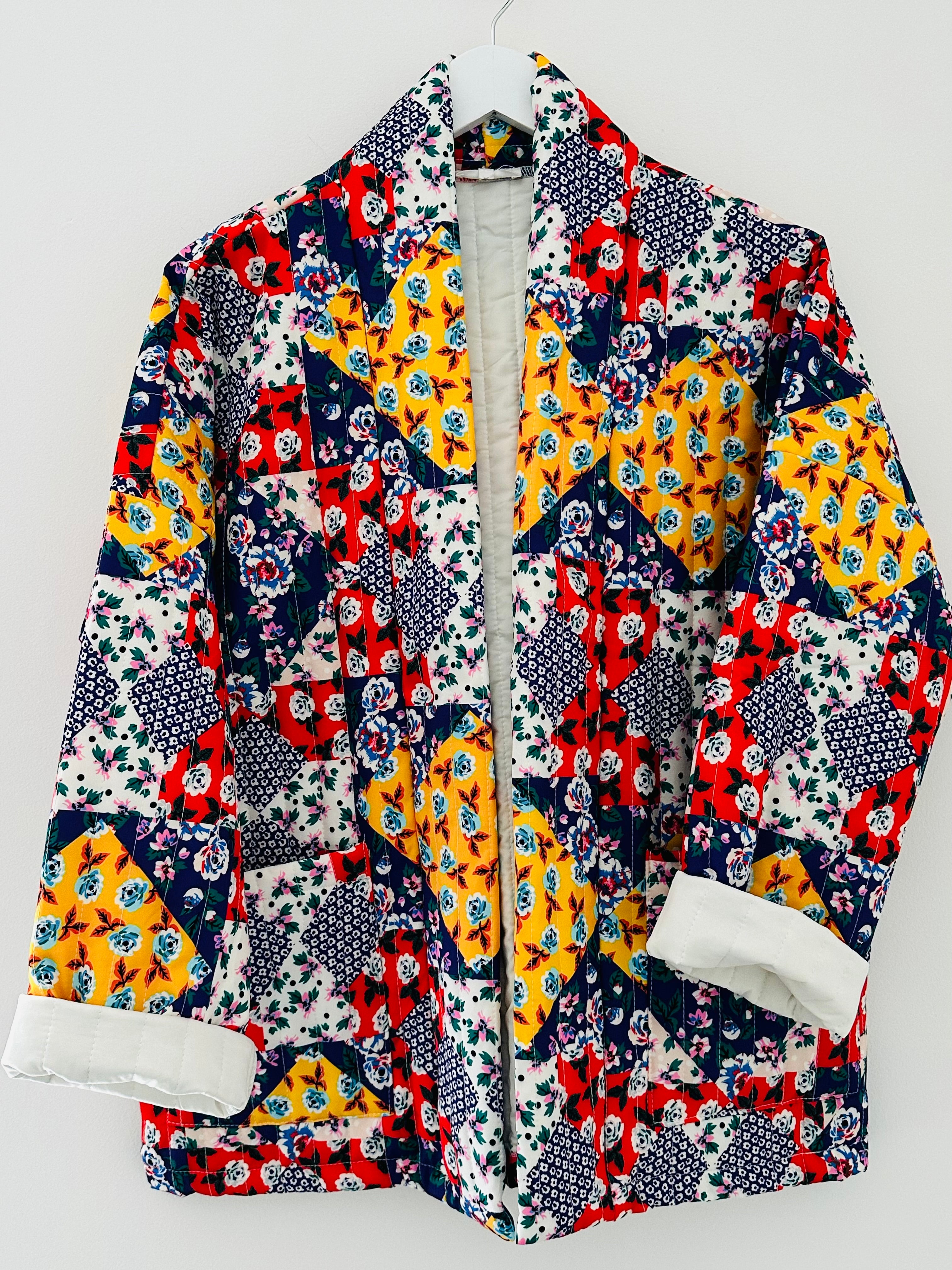 Quilted Floral Jacket in Reds