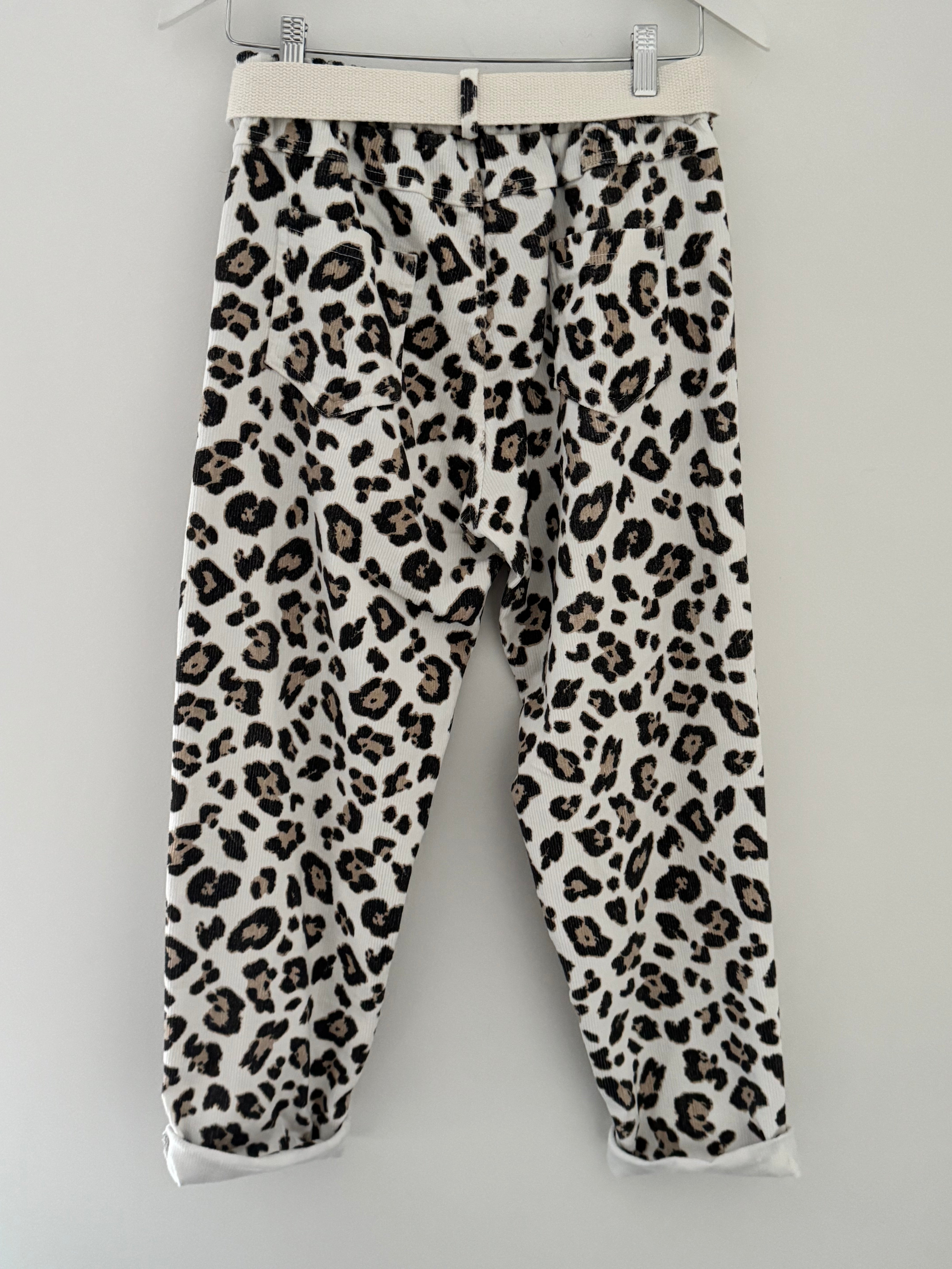 Slim Barrel Leg Trousers in Snow Leopard