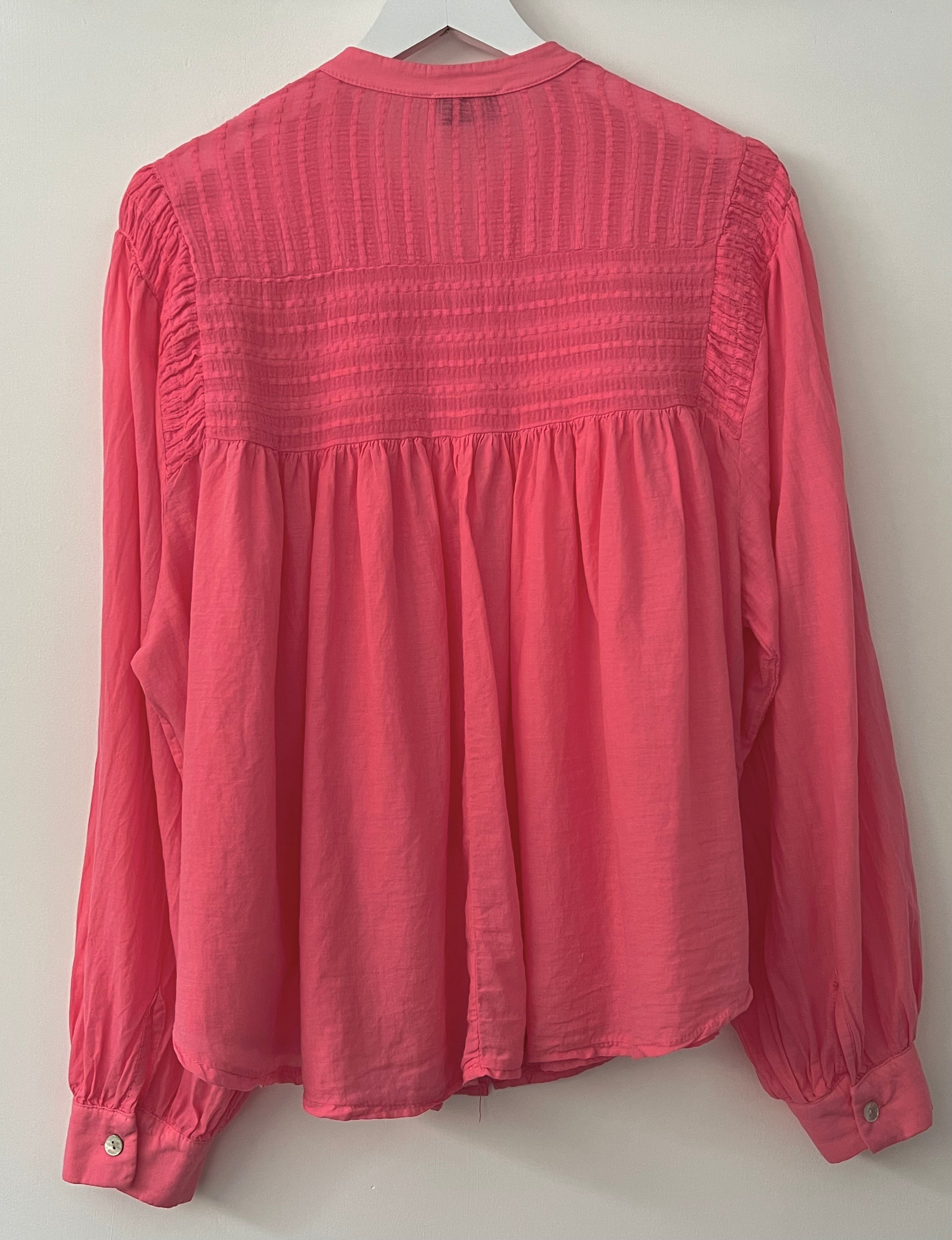 Lawn Cotton Blouse in Coral Pink