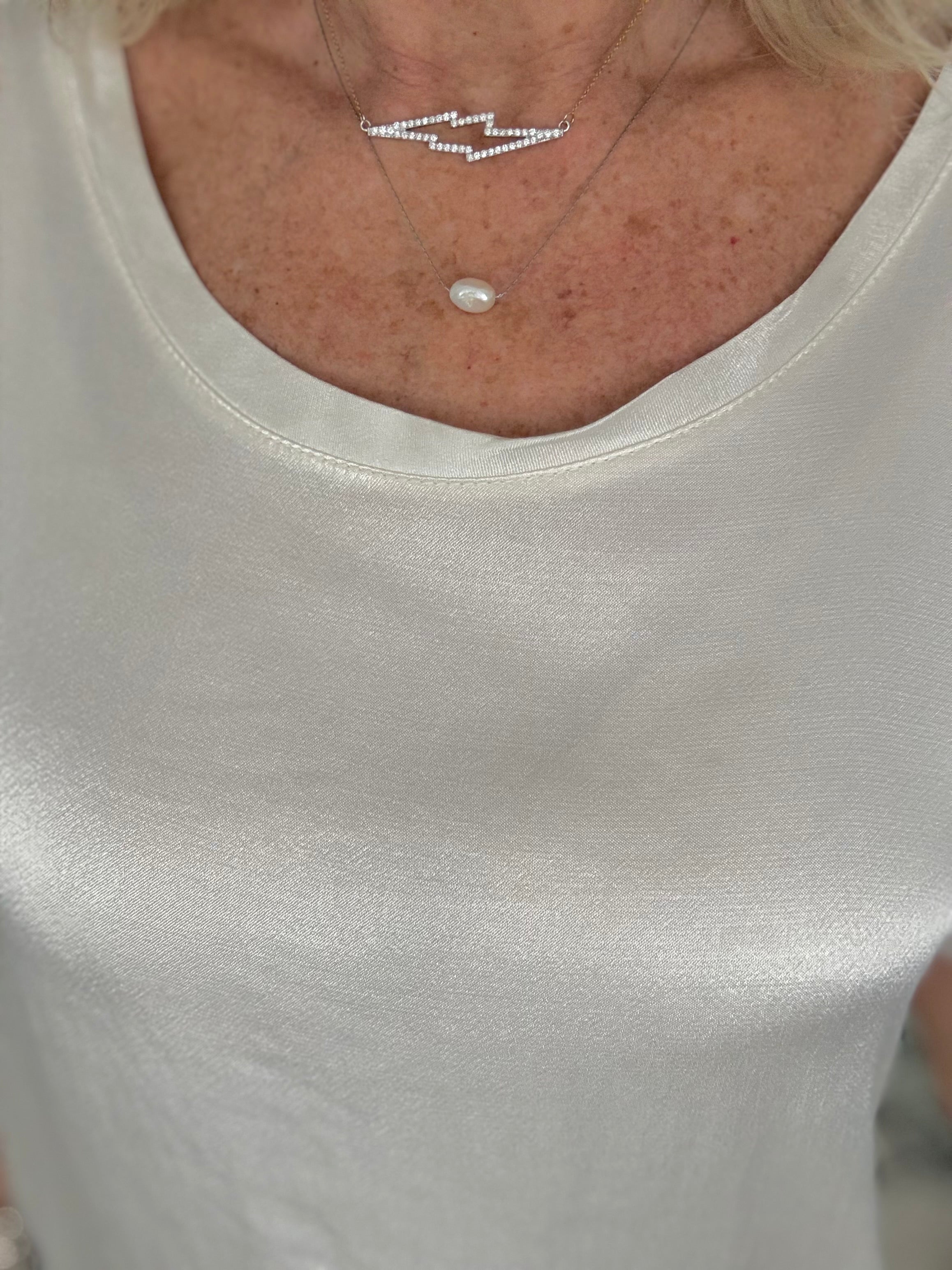 Freshwater Pearl Necklace in Silver