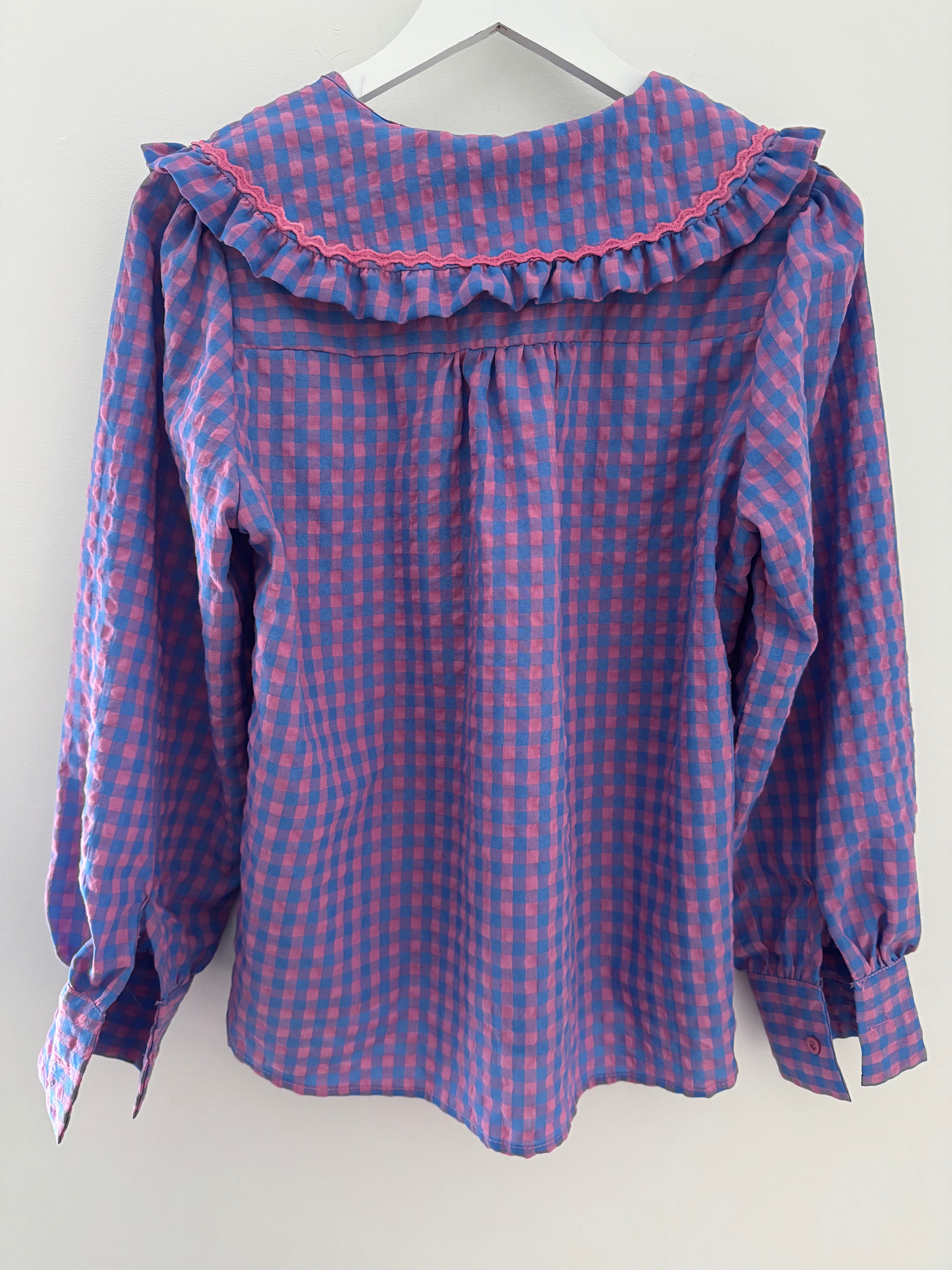 Collared Check Shirt in Lilac & Blue