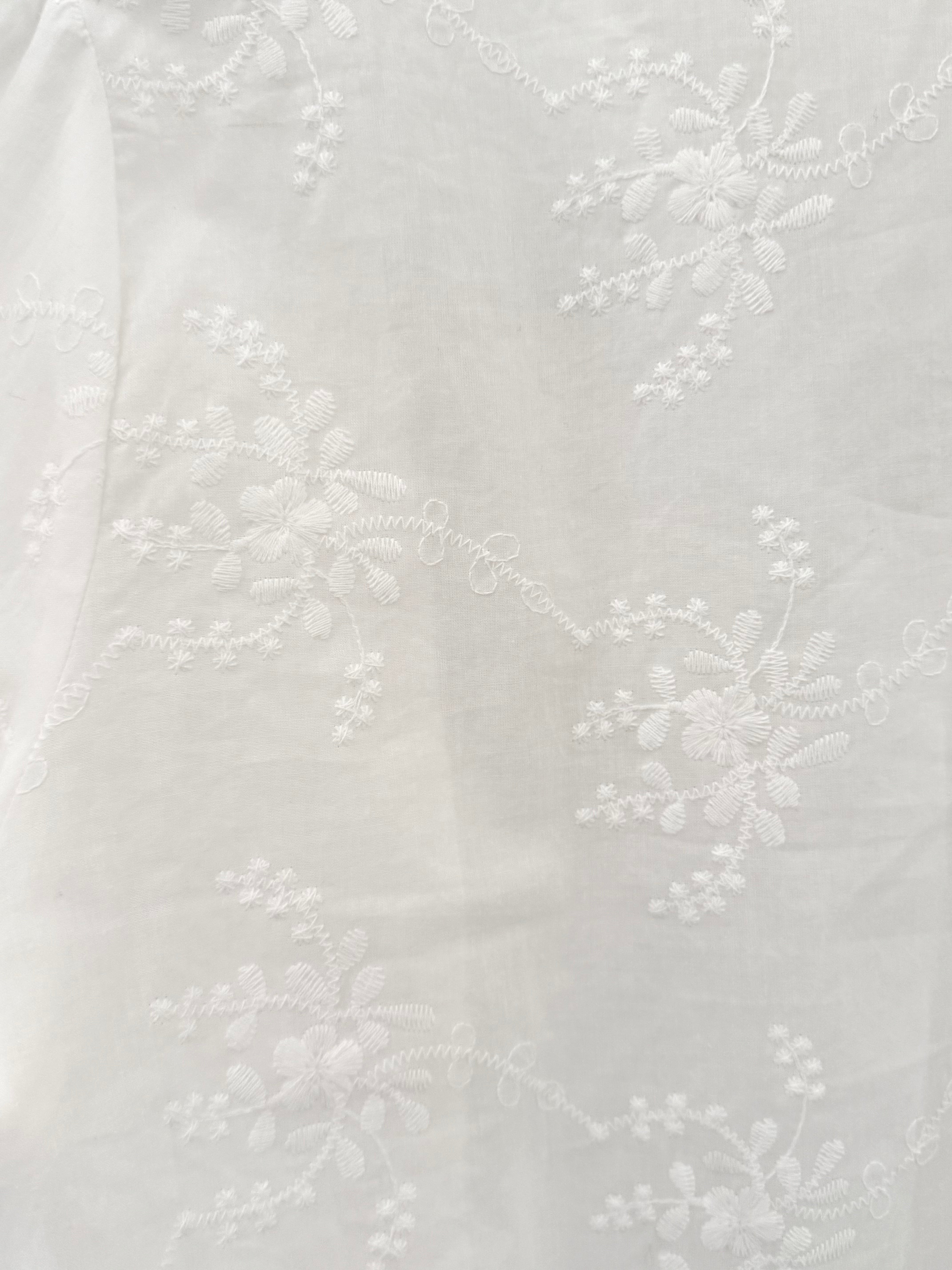 Embroidered Button Shirt in White