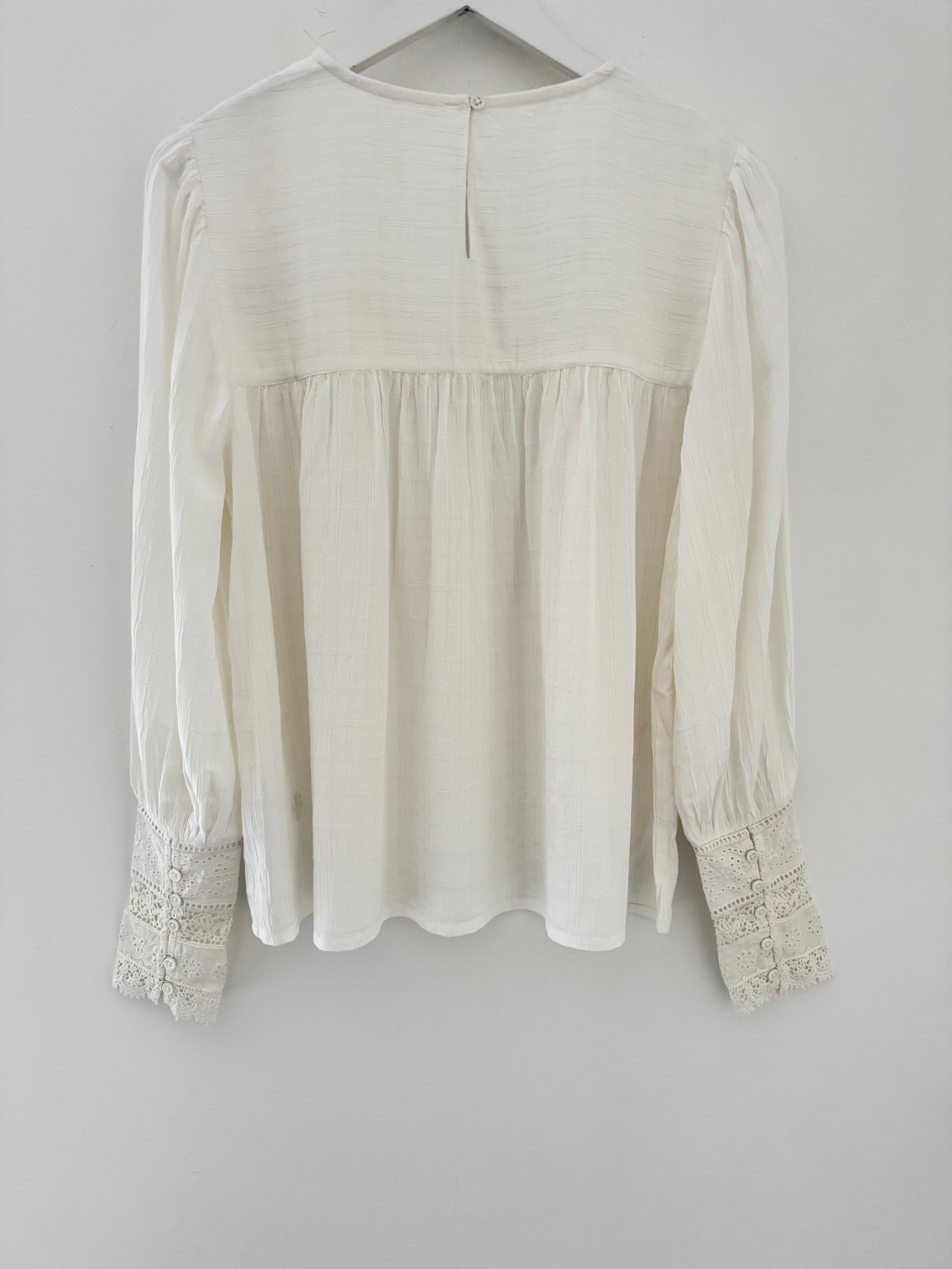 Luxe Blouse with Lace Cuffs
