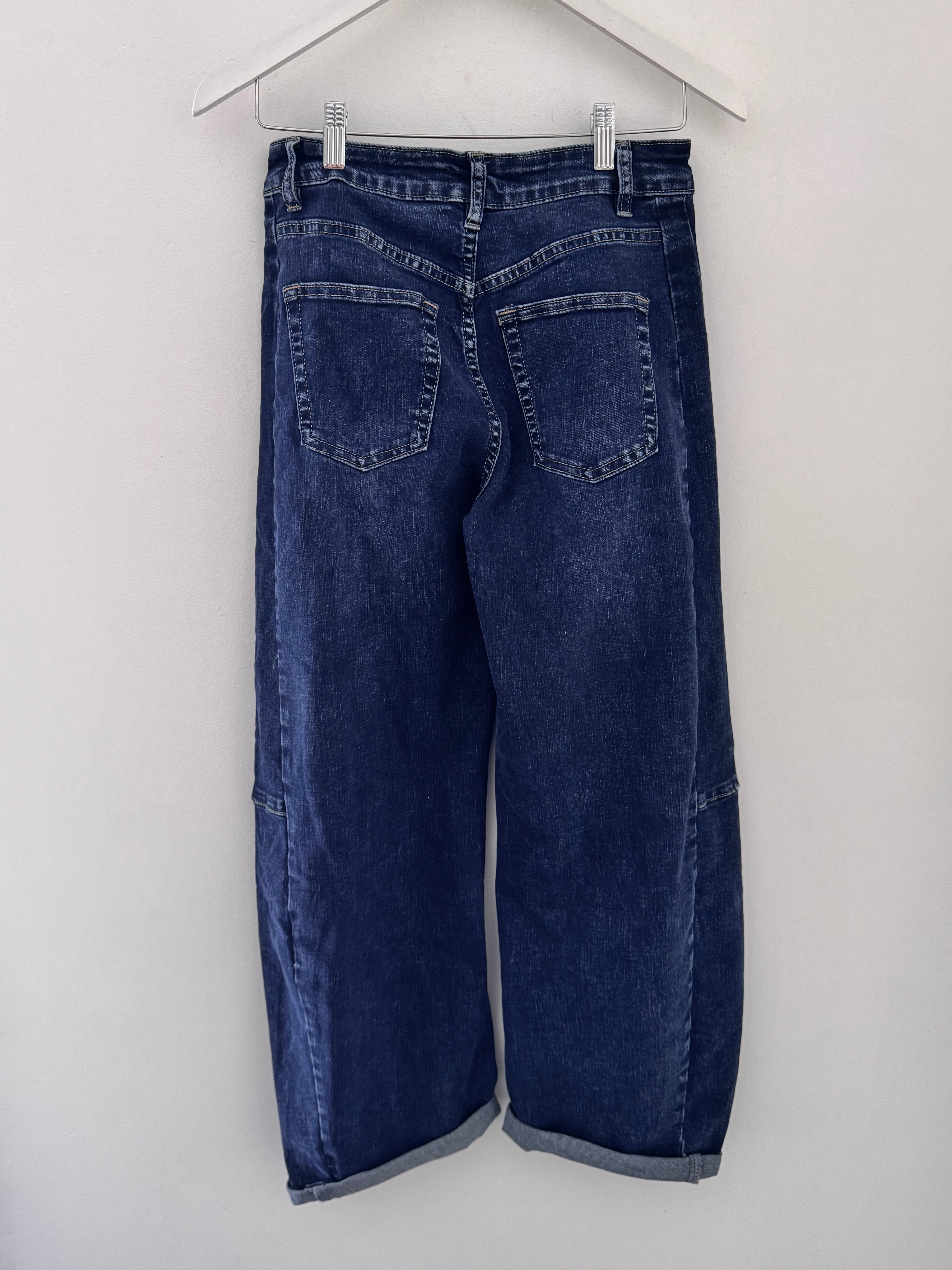 Barrel Leg Jeans in Deep Denim