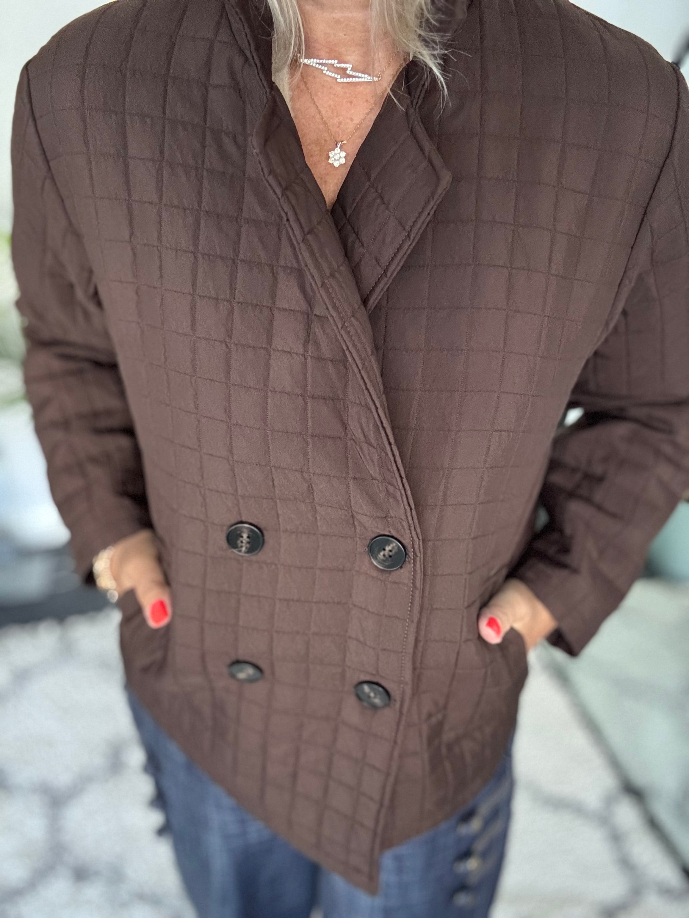 Luxe Quilted Jacket in Chocolate